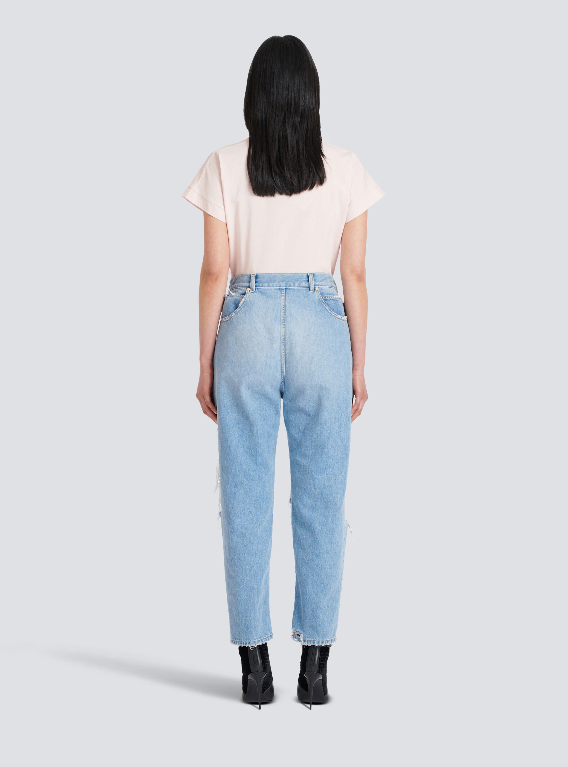 Destroyed reverse boyfriend cut jeans - 4