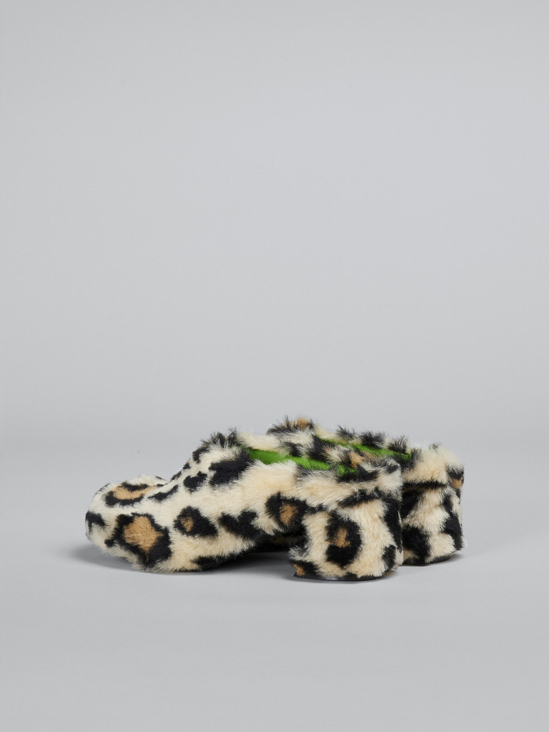Marni LEOPARD PRINT FAUX FUR SABOT outlook