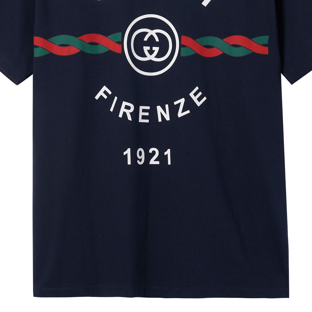 Gucci Firenze Print Tee 'Navy' 616036-XJD7T-4795 - 7
