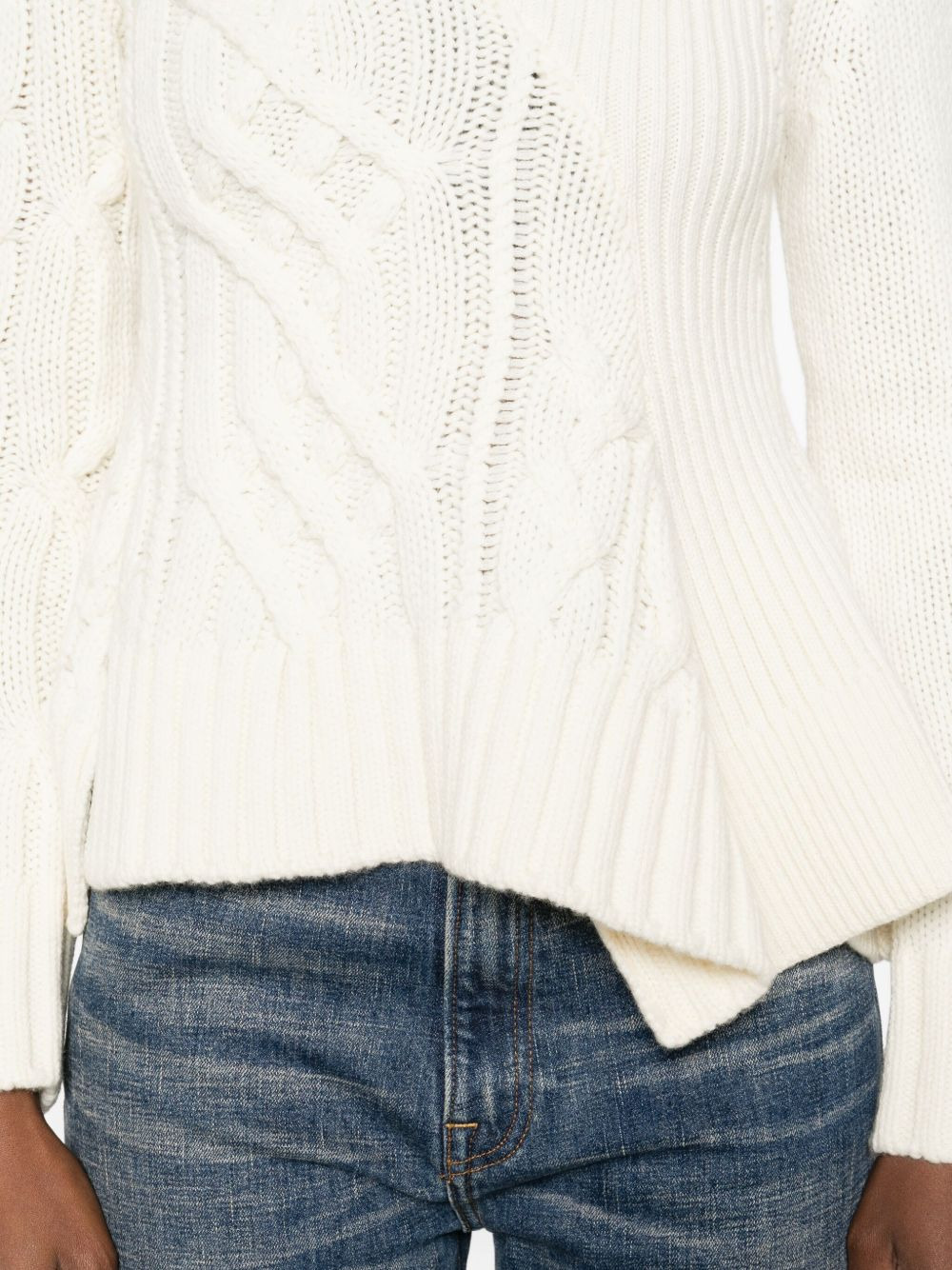 Sacai Women Wool Crewneck Sweater - 2