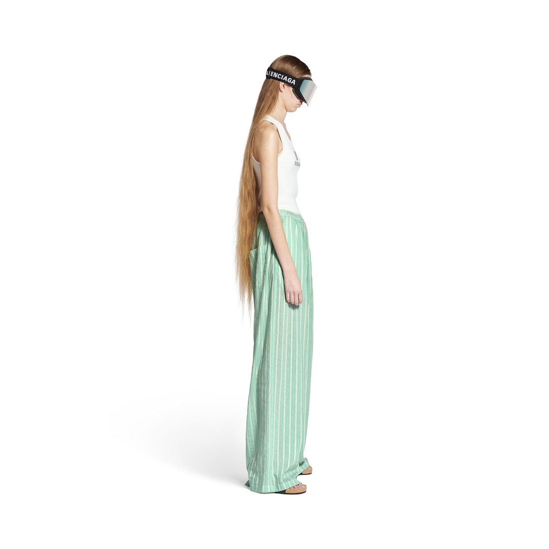 Large Pyjama Pants in Green/white - 5