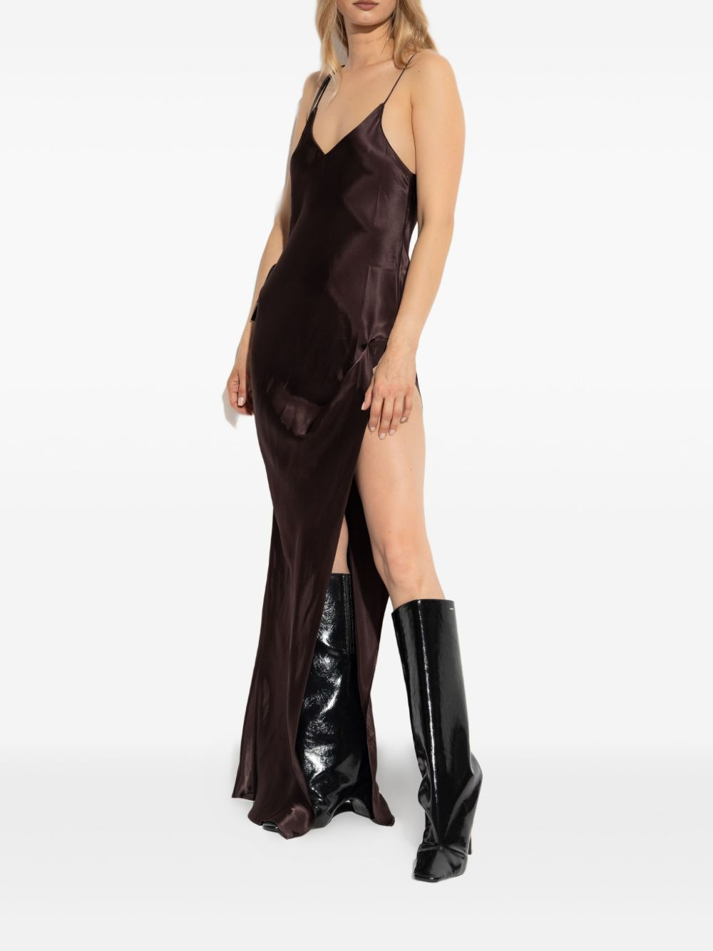side-slit slip maxi dress - 3