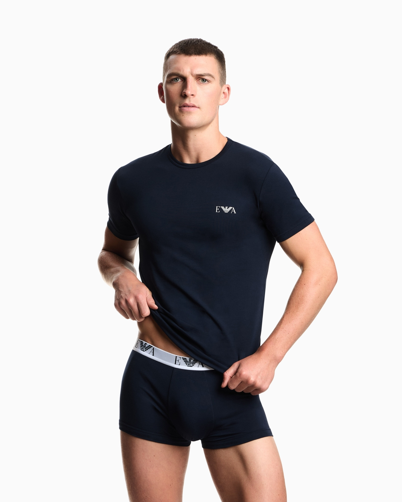 TWO-PACK OF STRETCH JERSEY FITTED LOUNGEWEAR T-SHIRTS - 2