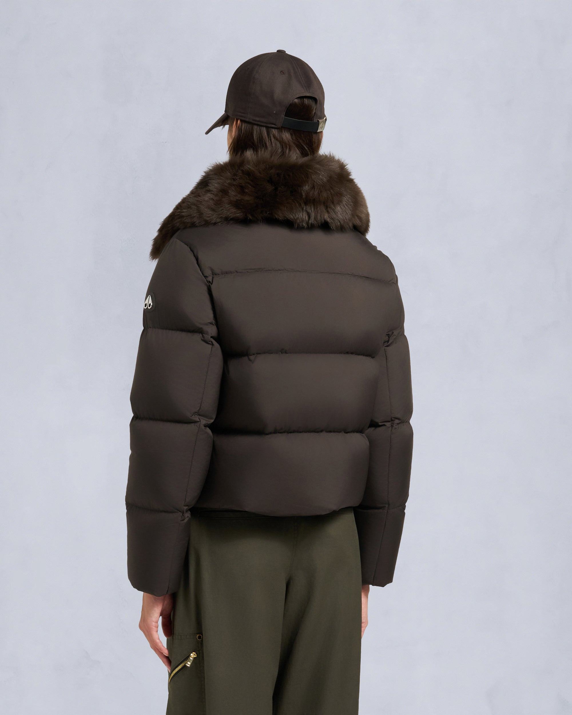 BELLE DUNE SHORT SHEARLING TRIM PUFFER - 4