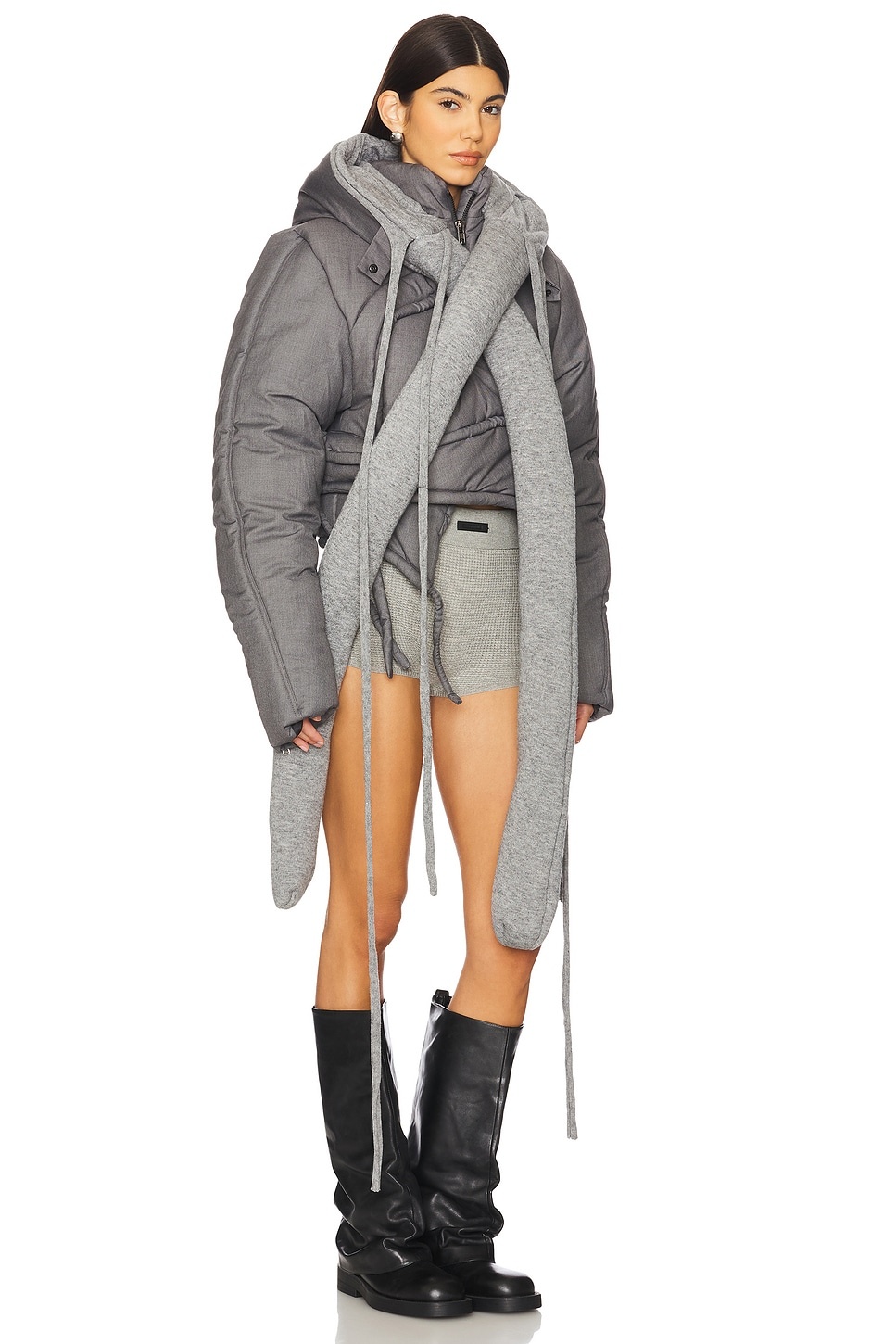 Deconstructed Cropped Puffer Jacket - 3