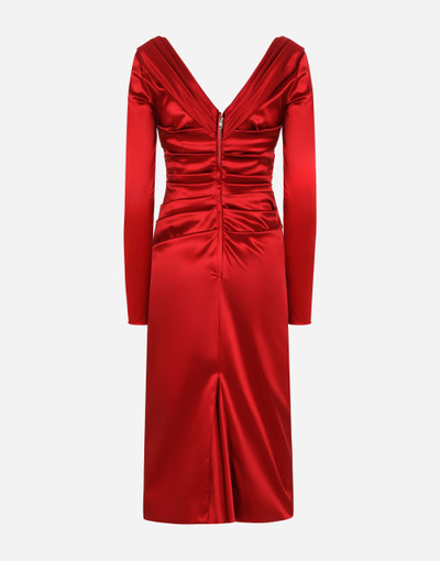 Dolce & Gabbana Satin draped calf-length dress outlook