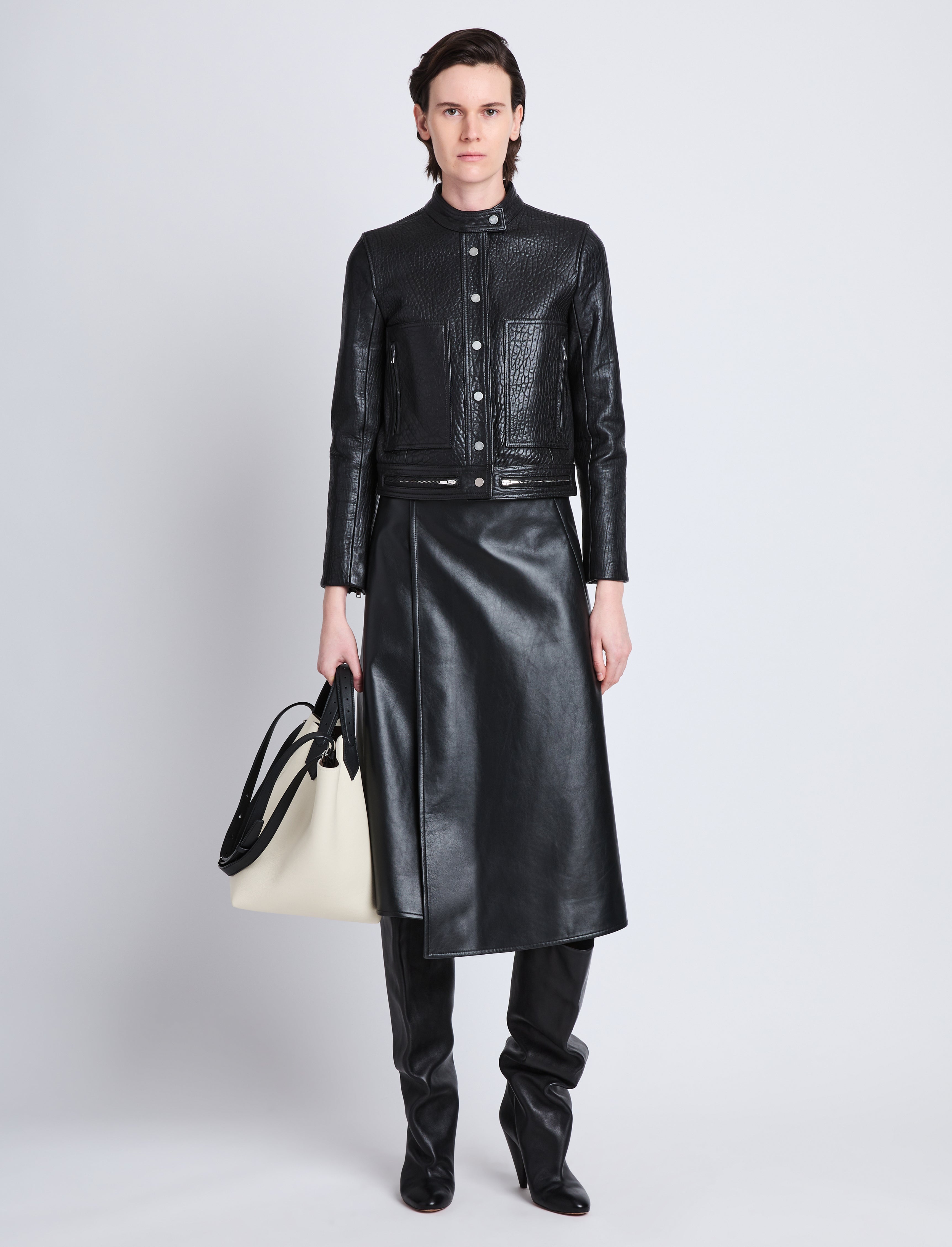 Alice Jacket in Textured Grainy Leather - 3