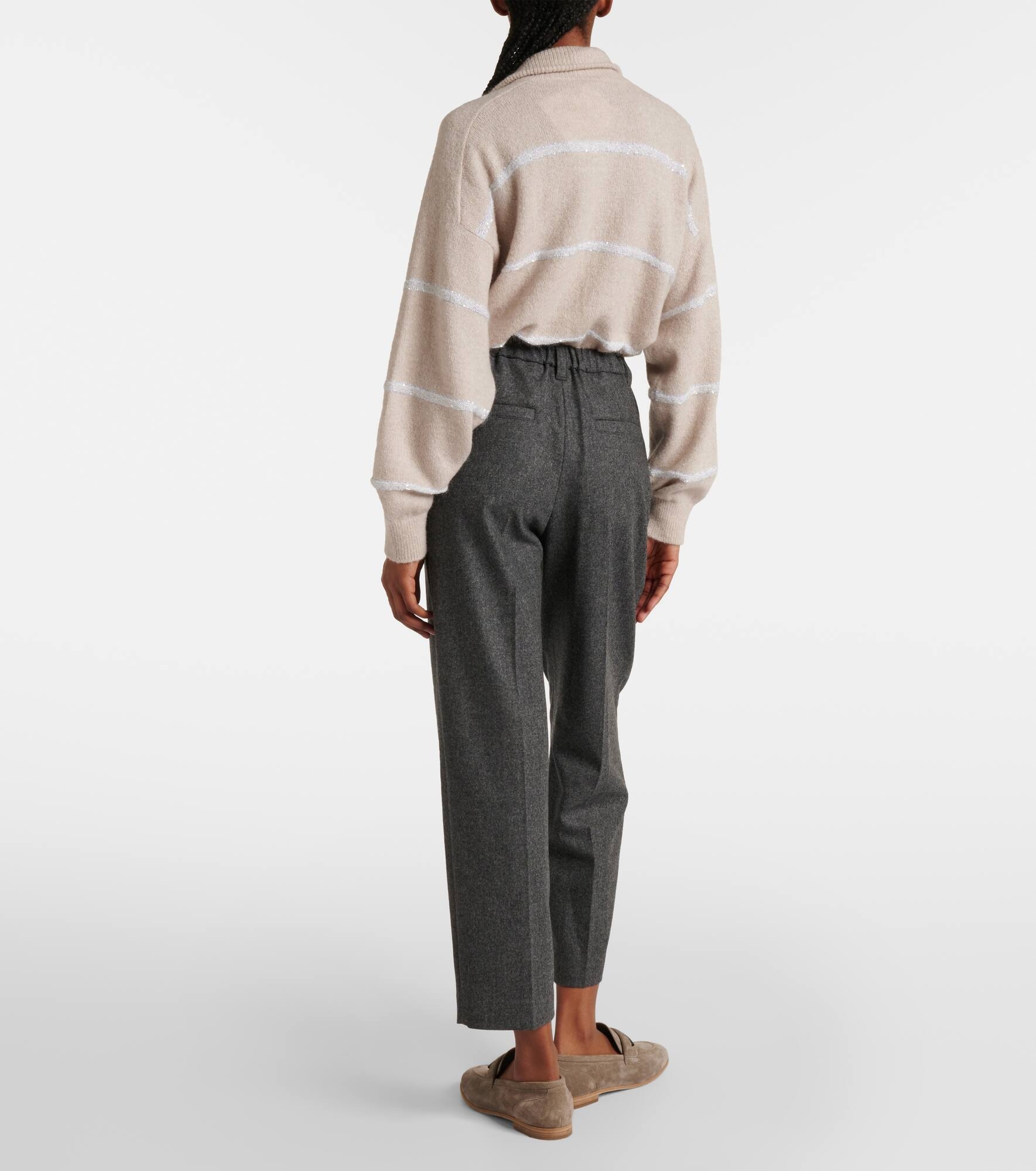 Wool and cashmere straight pants - 3