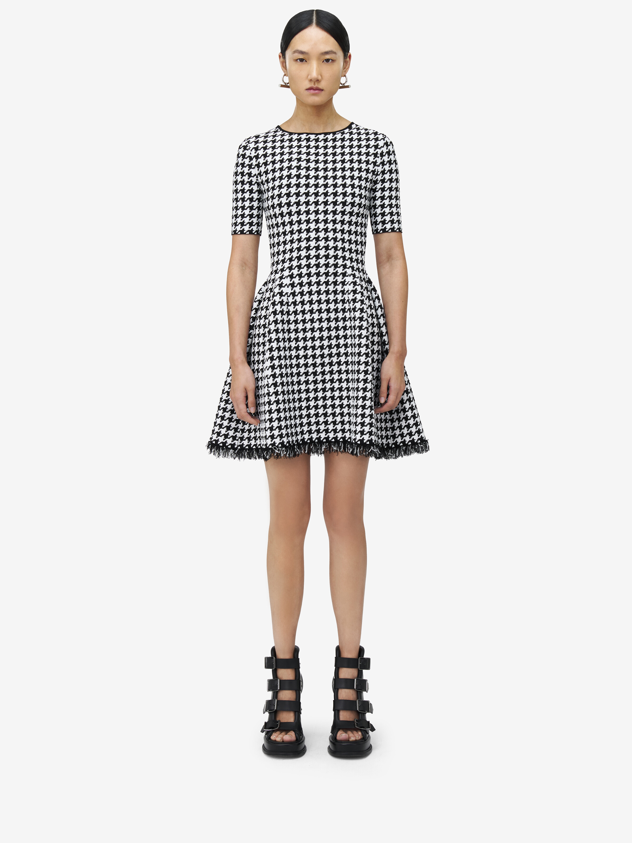 Houndstooth Mini Dress - 2