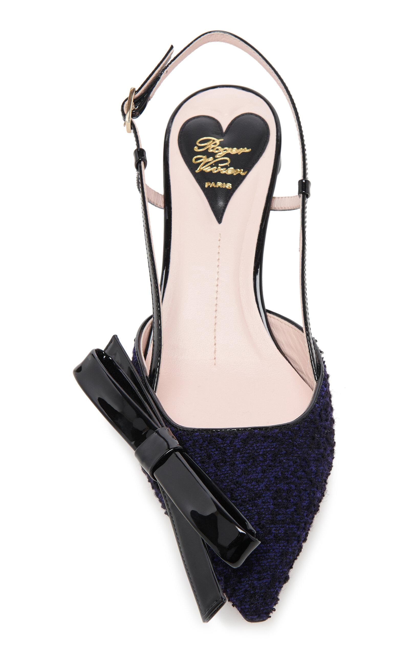 Virgule Bow Wool Pumps navy - 3