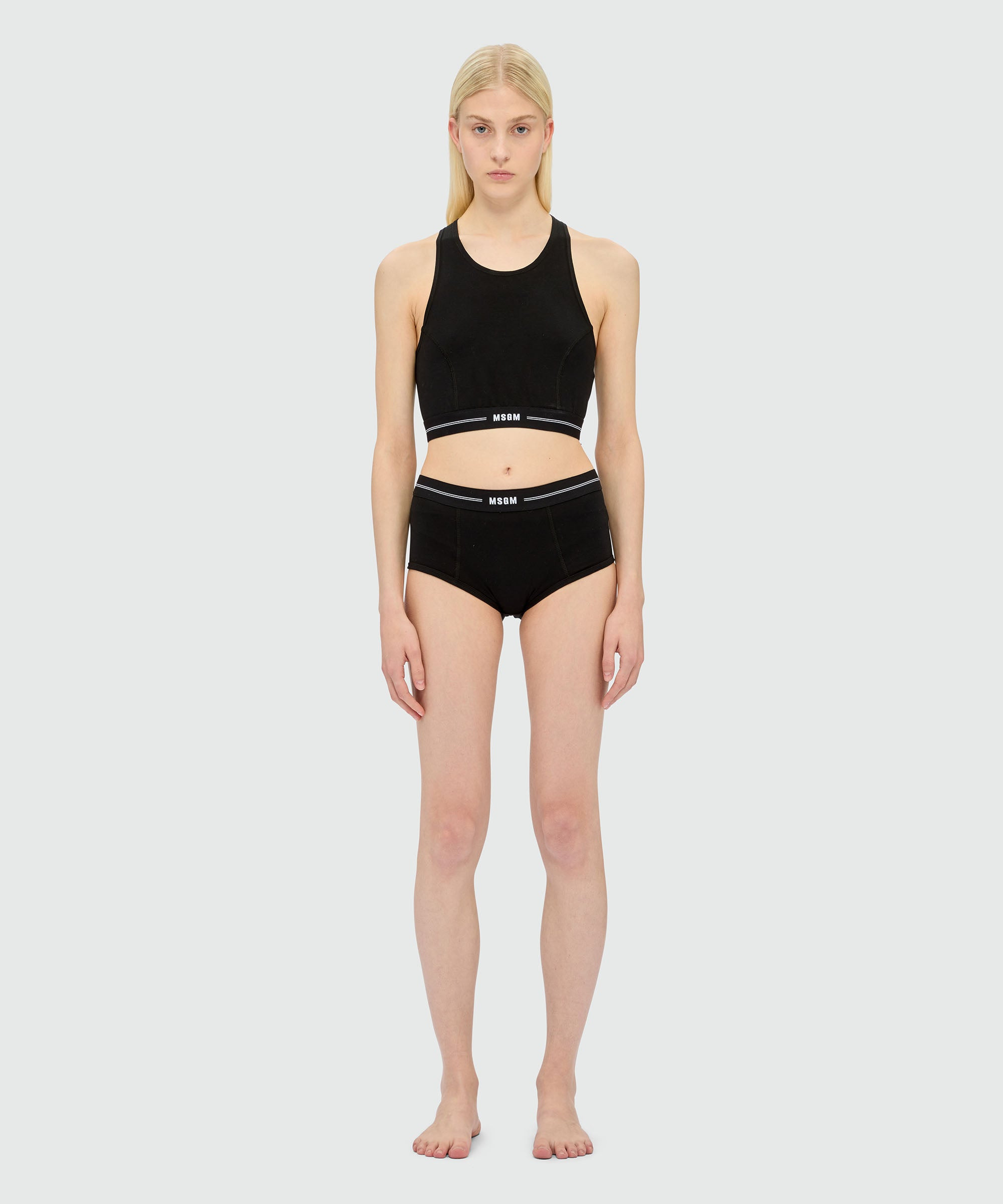 MSGM black jersey briefs with elastic - 2