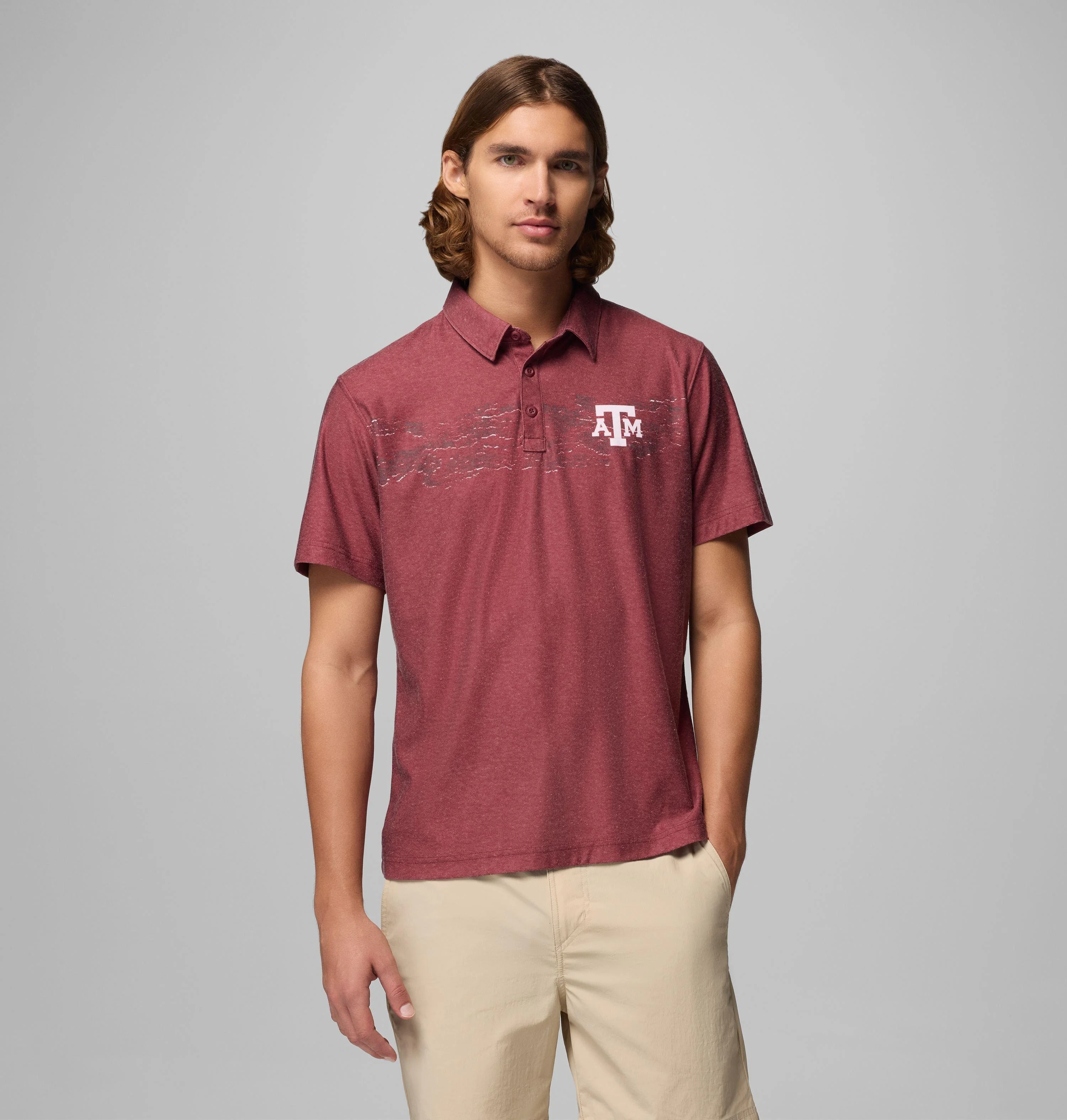 Men's Collegiate Thistletown Hills Printed Polo - Texas A&M - 1