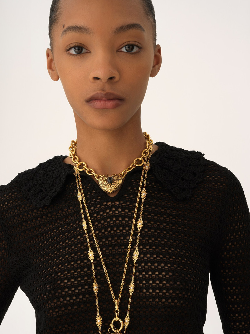 ELBOW-SLEEVE COLLAR SWEATER IN A WOOL KNIT 5