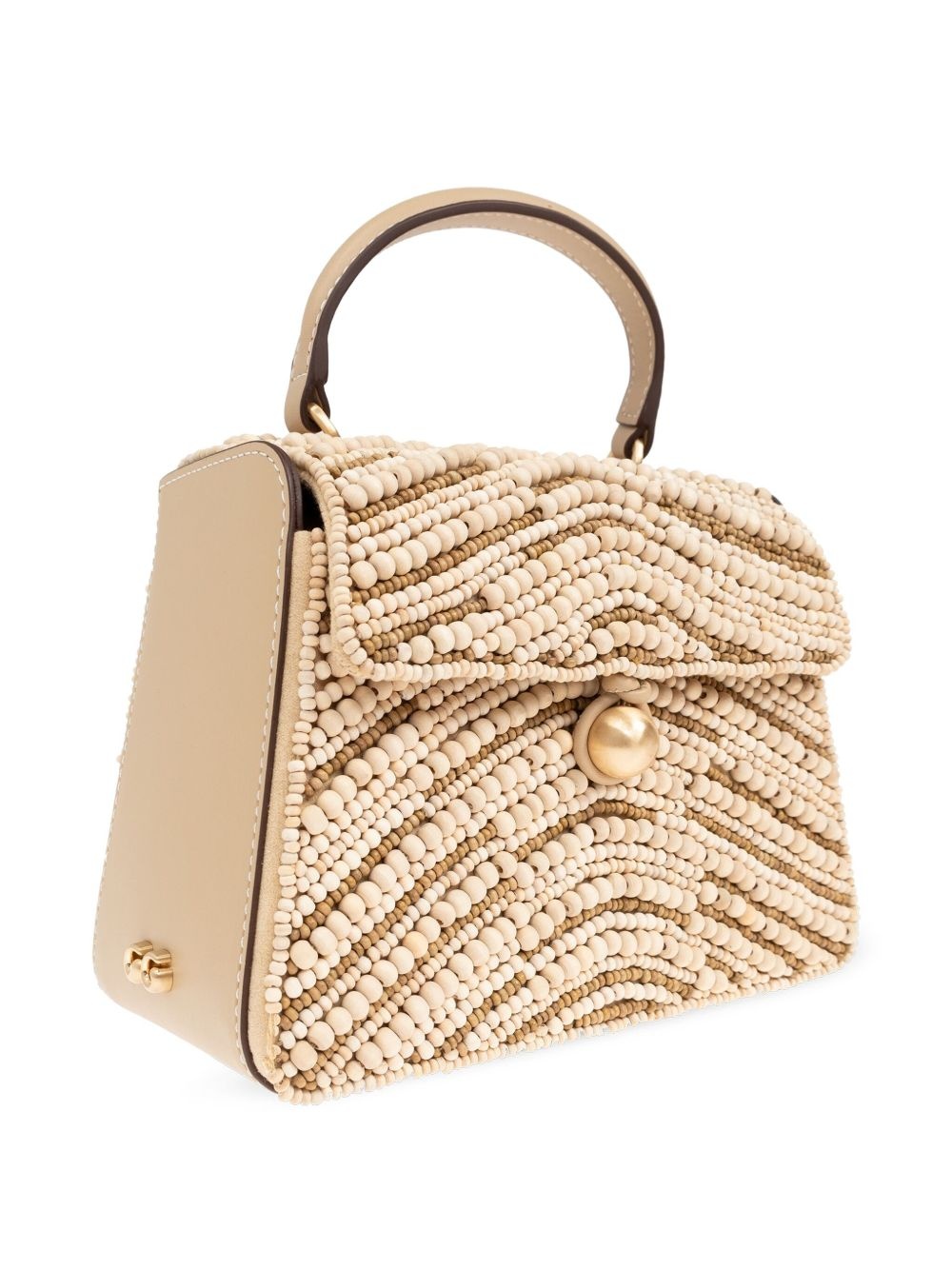 wood-bead embellished tote bag - 4