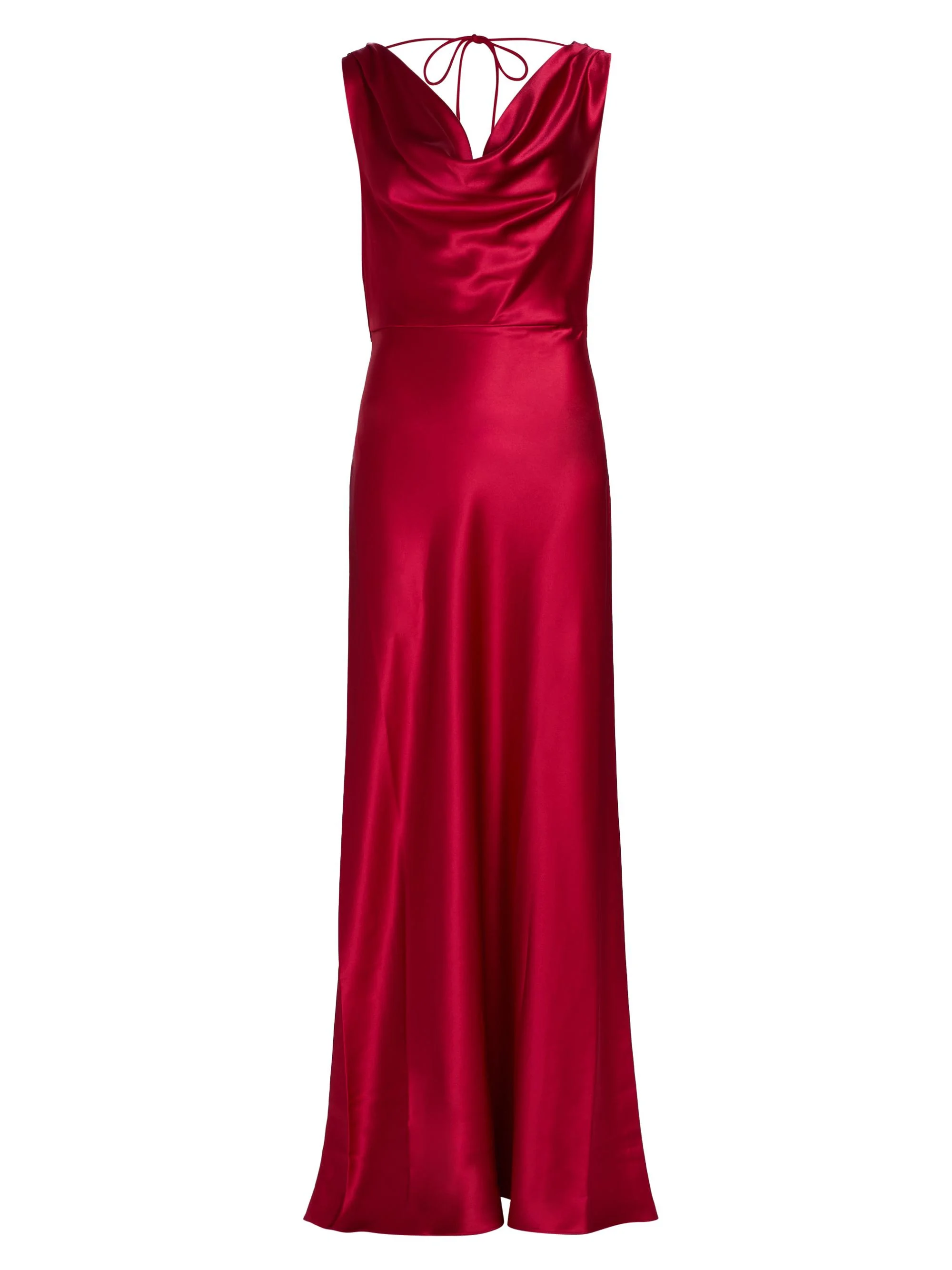 Women's Elsa Satin Cowlneck Gown - Lipstick Red - 1