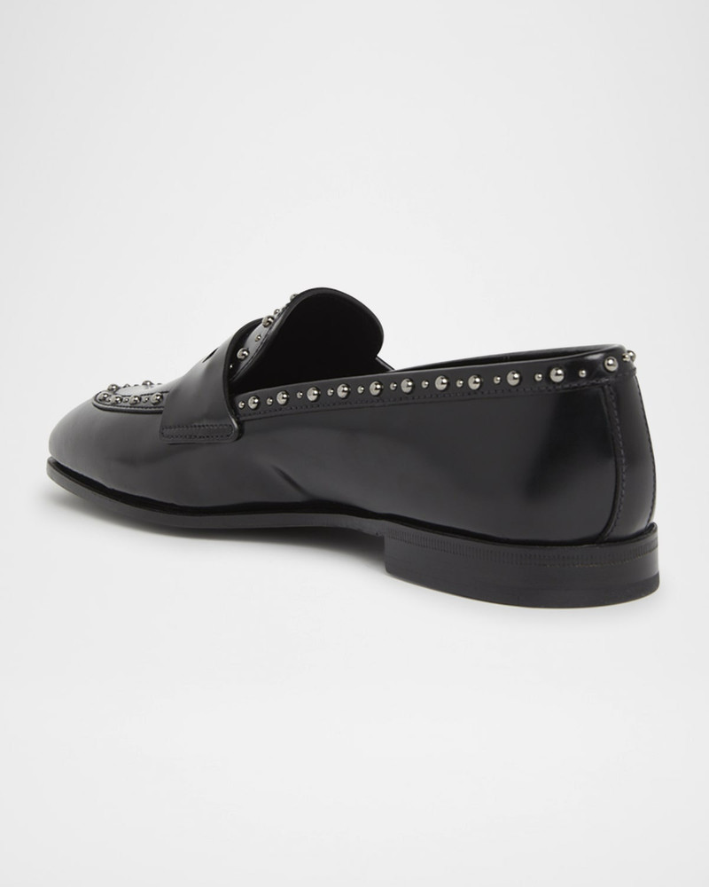 Church's Onyx Met Studded Leather Penny Loafers outlook