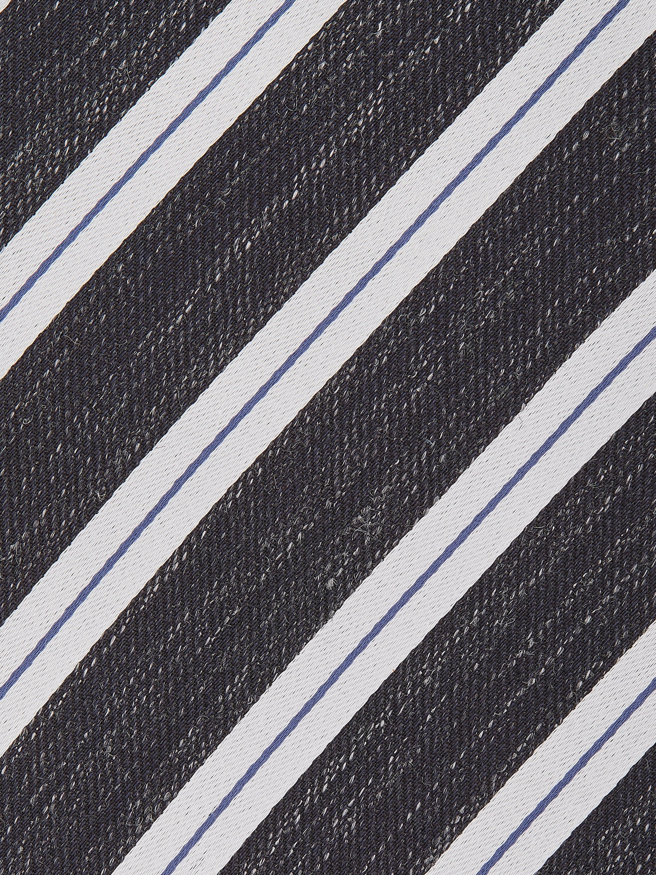 NAVY BLUE SILK AND LINEN TIE - 2