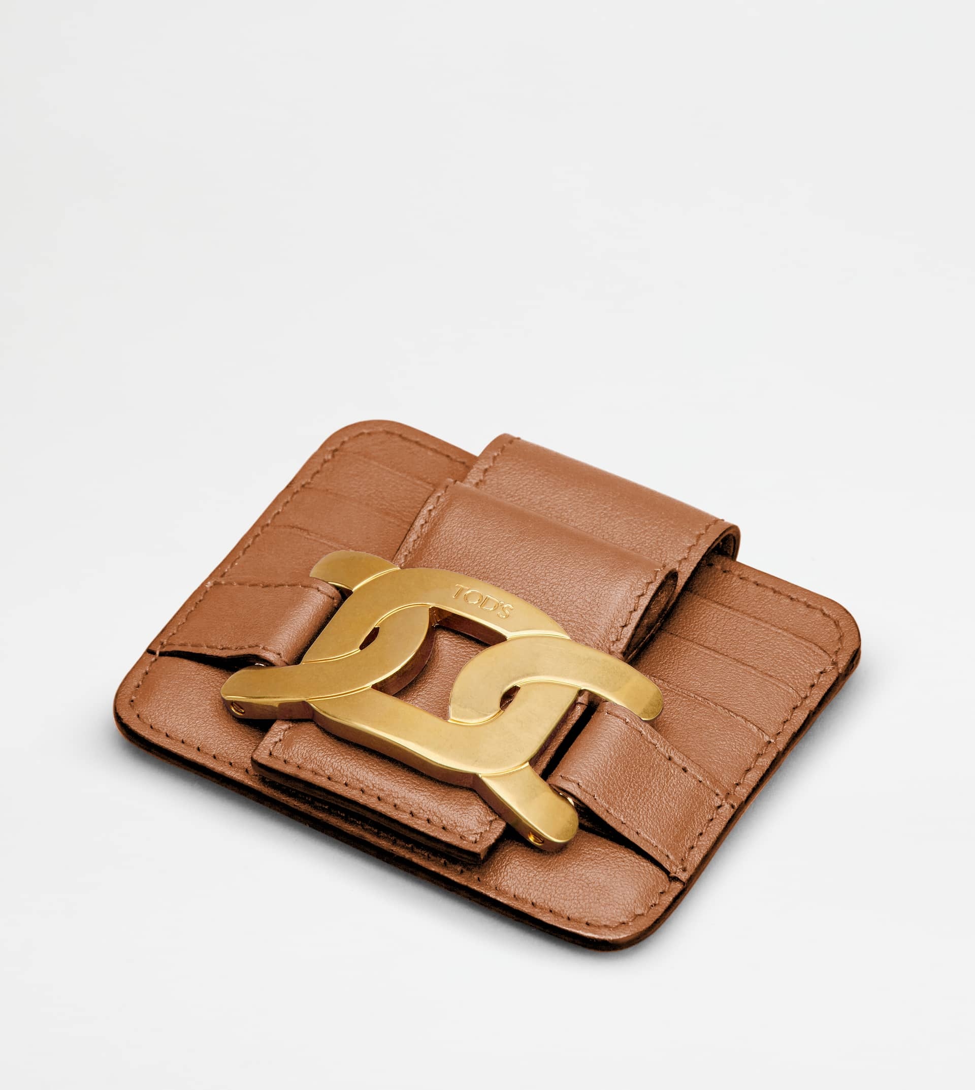 KATE CARD HOLDER IN LEATHER SMALL - BROWN - 3