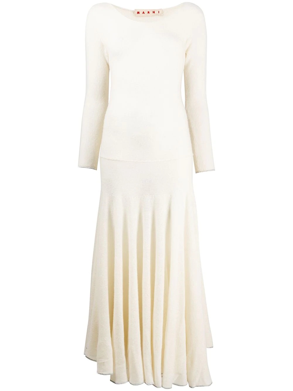 cashmere pleated long dress - 1