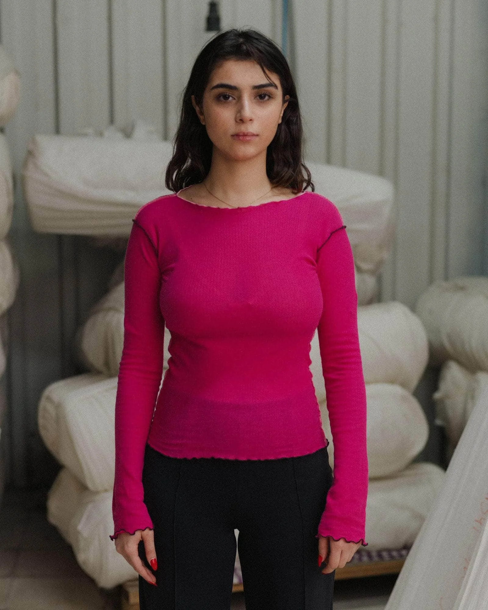 Vein Long Sleeve Tee - Organic Cotton Rib - 1
