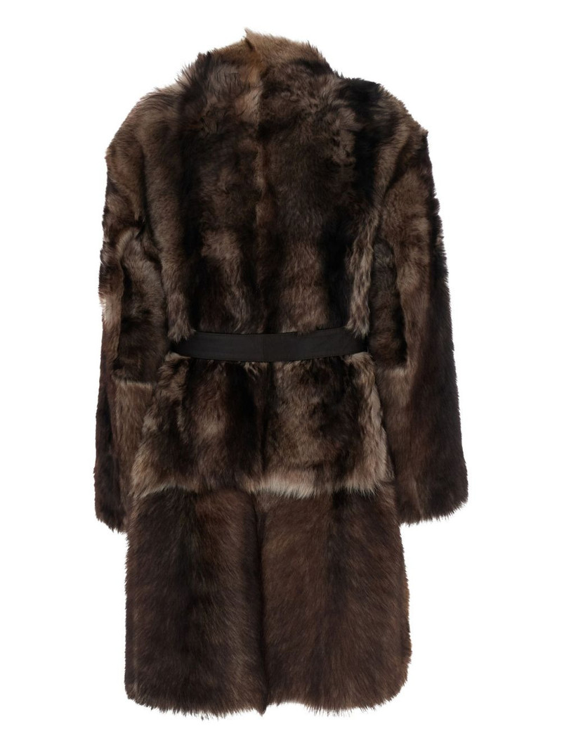 Yves Salomon belted shearling coat outlook