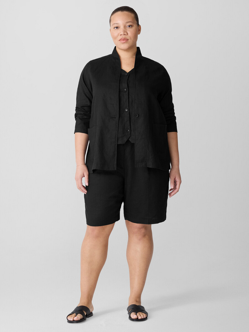 Organic Linen High Collar Jacket 6
