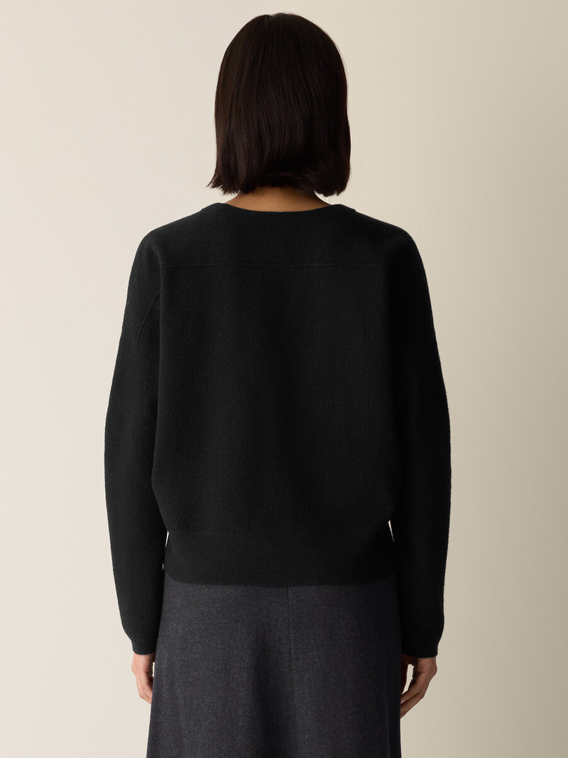 Fine Felted Wool Crew Neck Short Top in Regenerative Wool 4