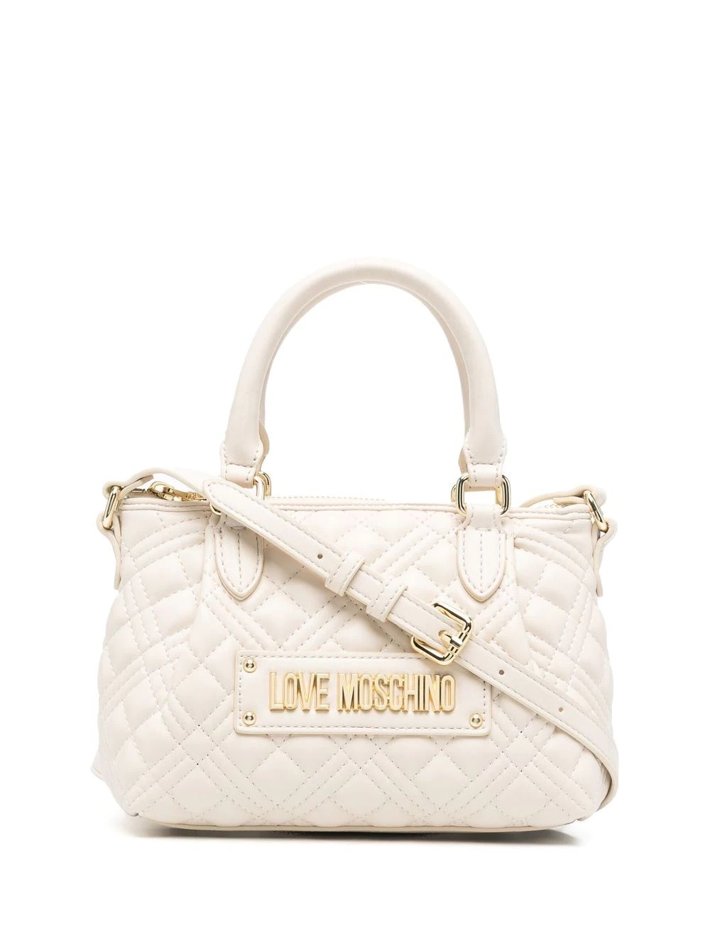 logo-plaque quilted tote bag - 1