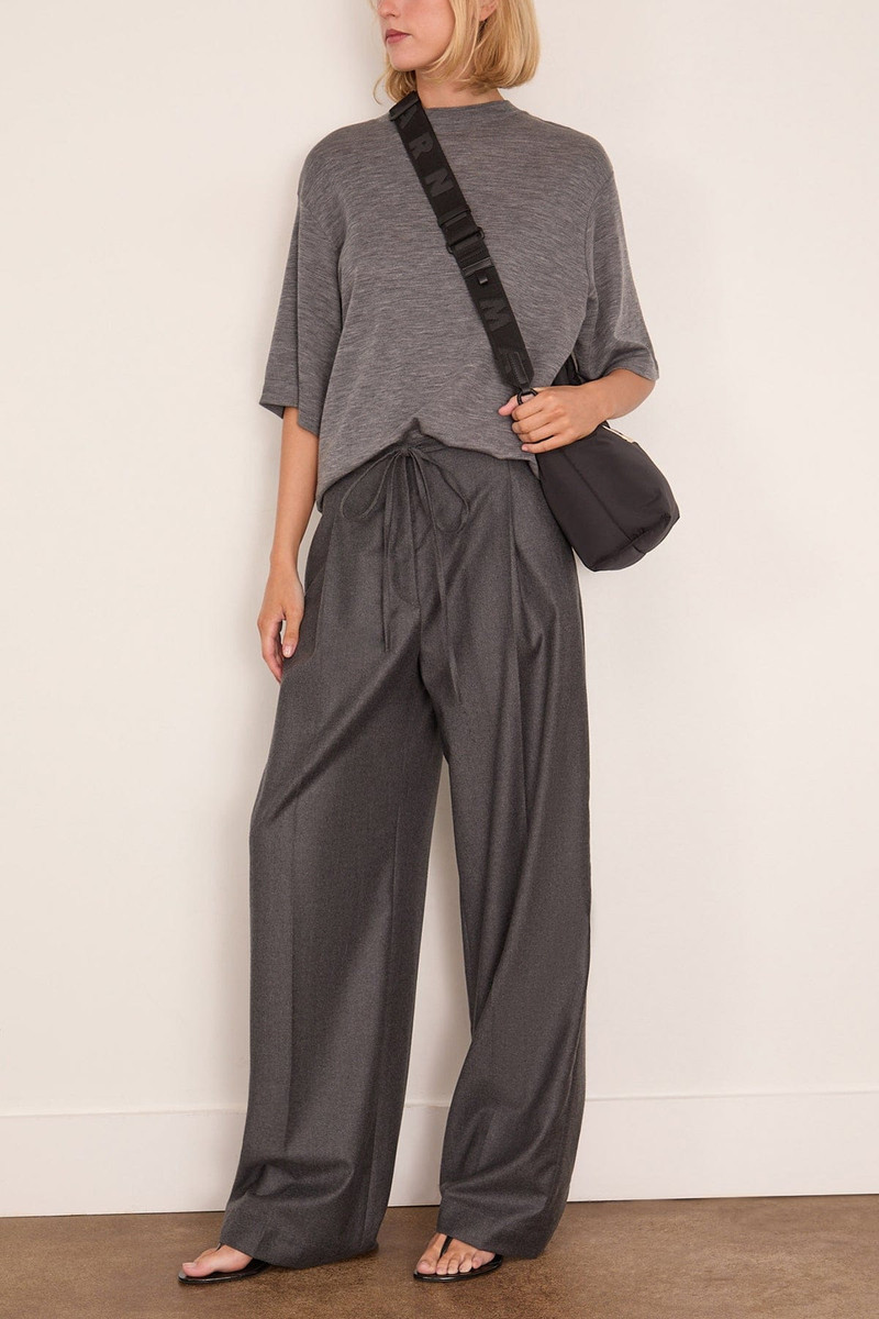 RÓHE Oversized Soft Merino T-Shirt in Mid Grey Melange outlook