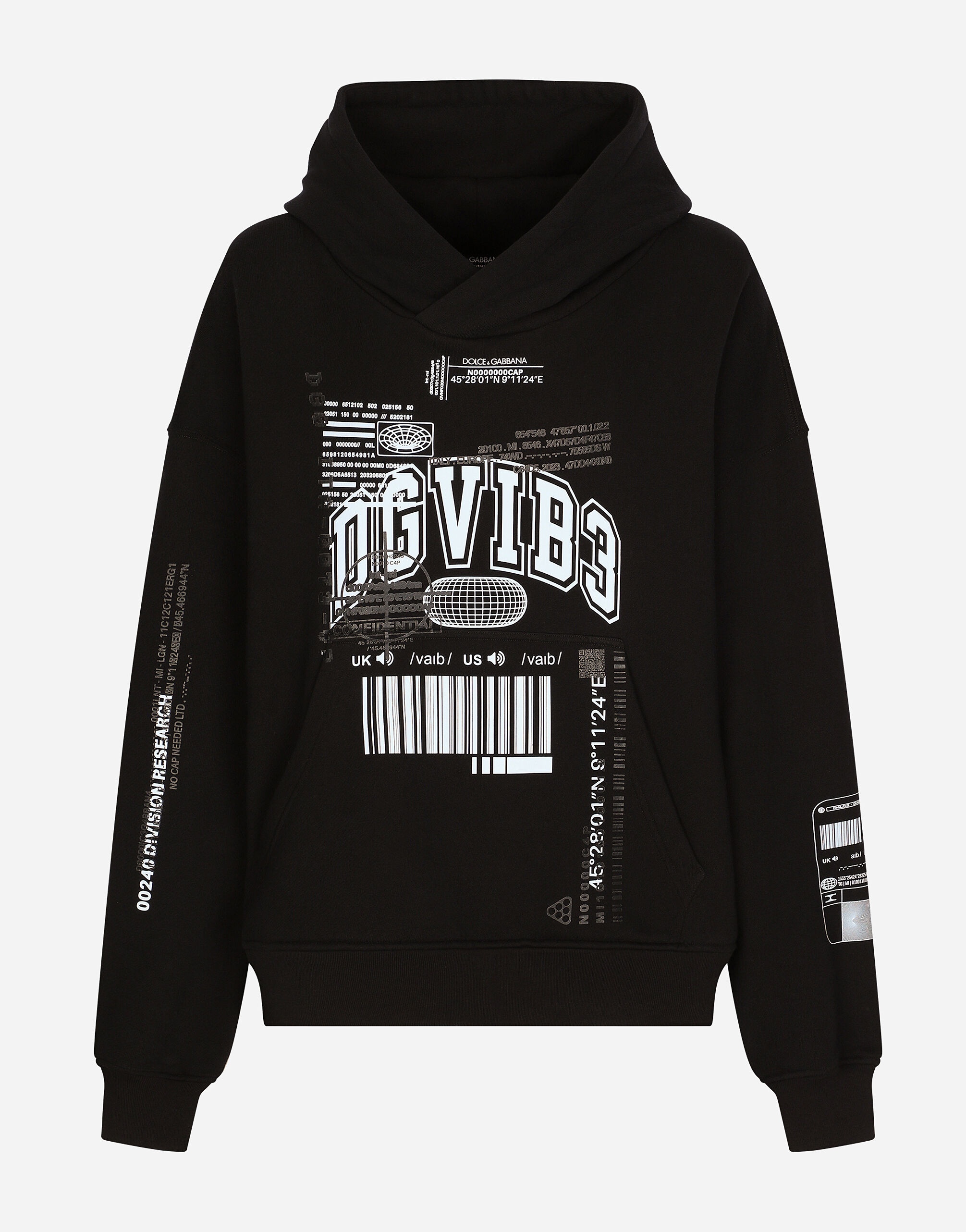 Jersey hoodie with DGVIB3 print - 2