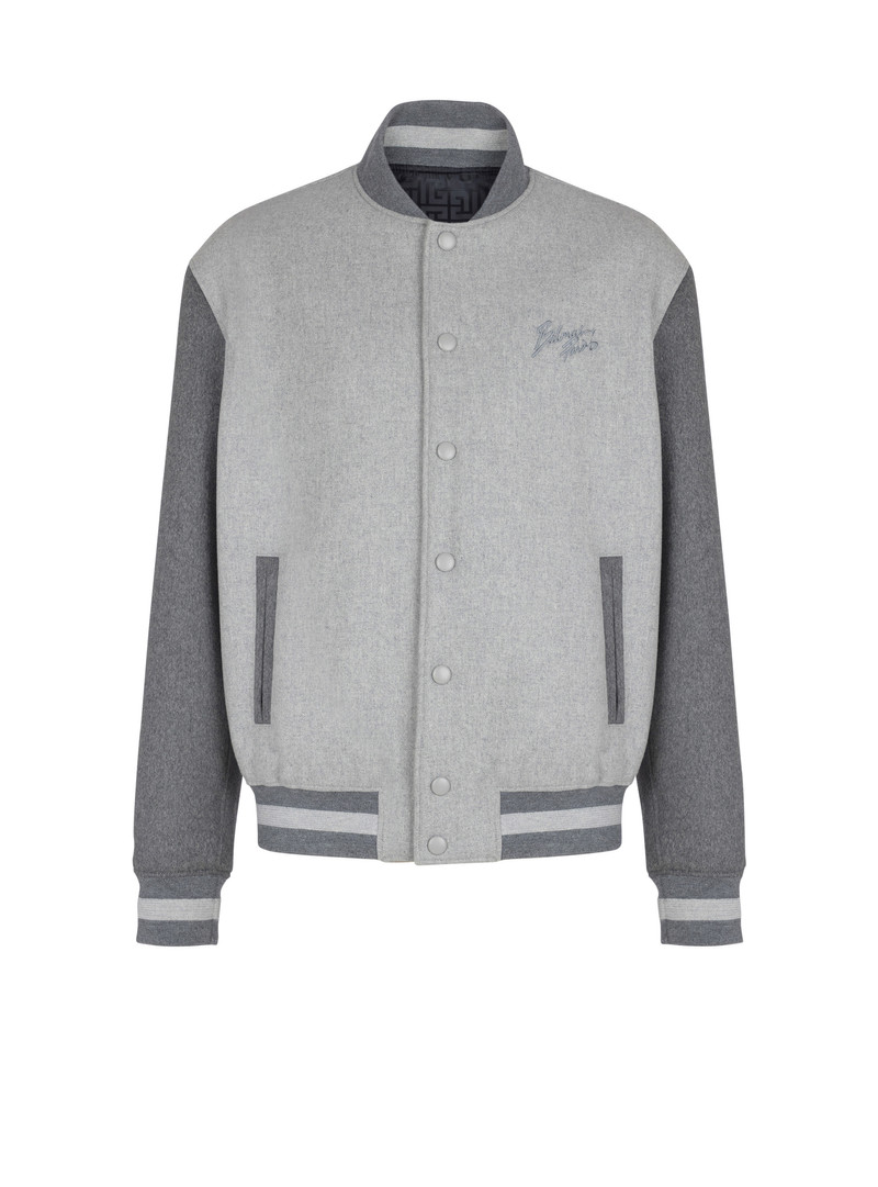 Wool and cashmere varsity jacket 1