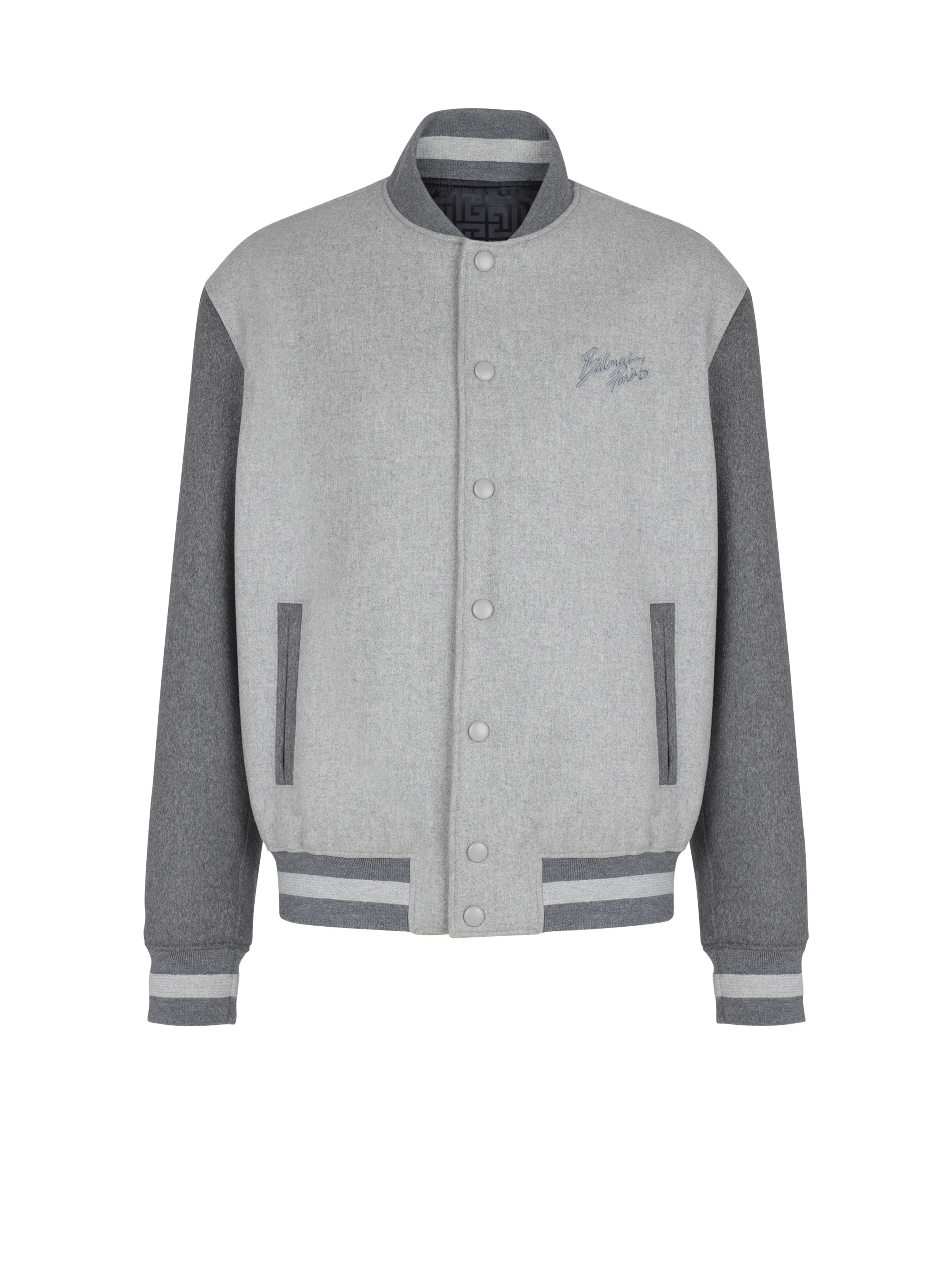Wool and cashmere varsity jacket - 1