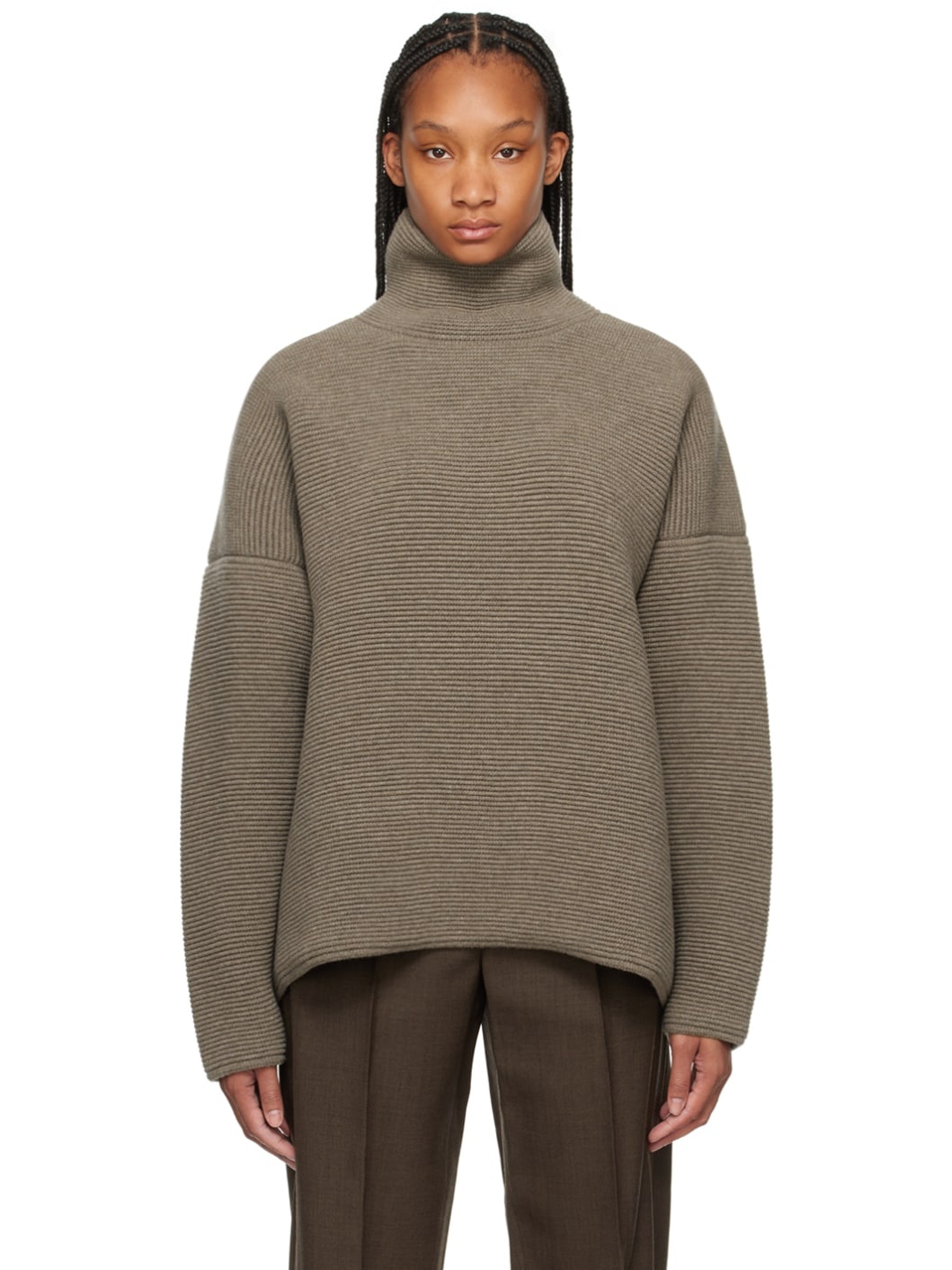 Gray Ottoman Turtleneck - 1