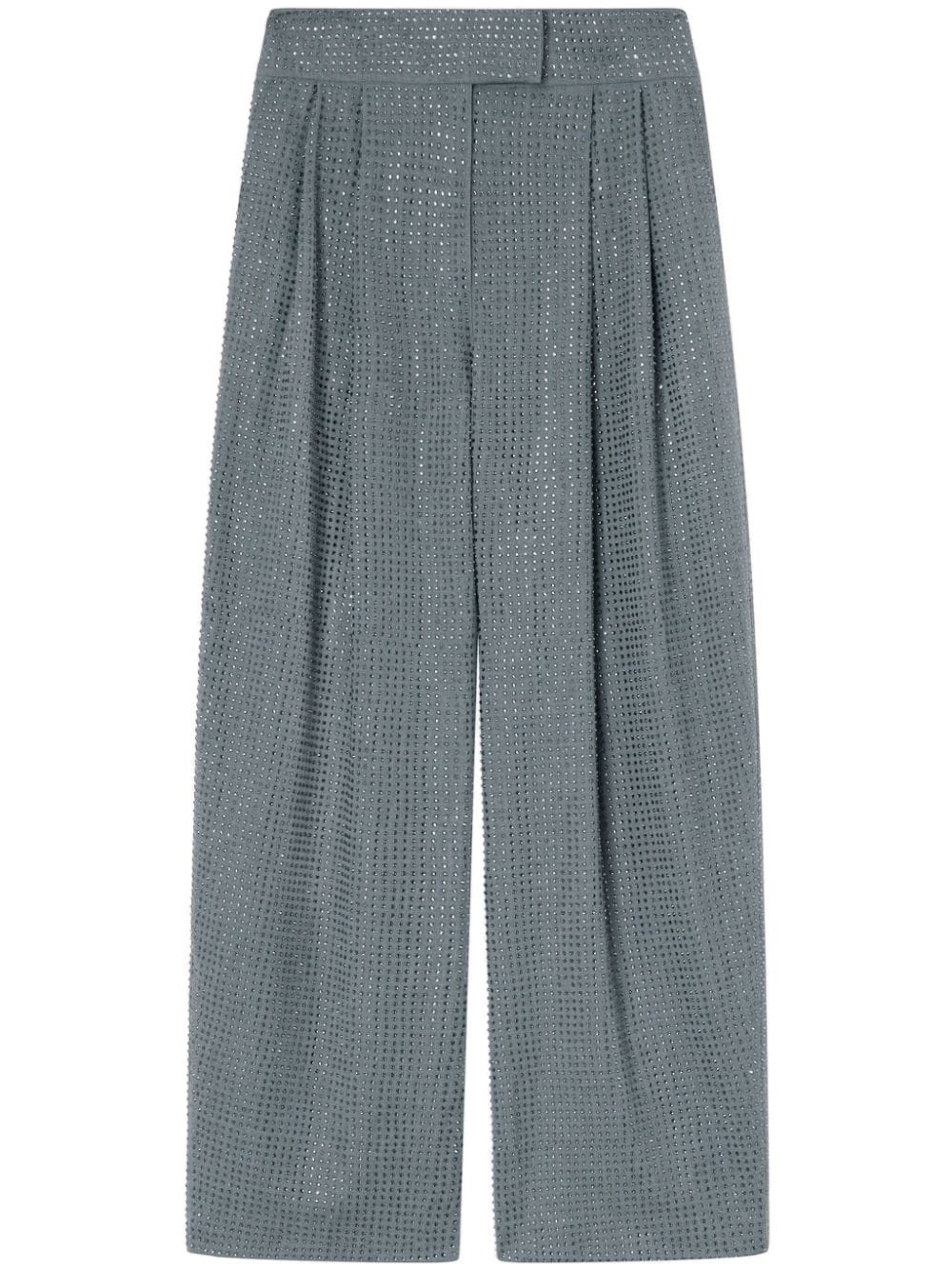 rhinestone-embellished straight-leg trousers - 1