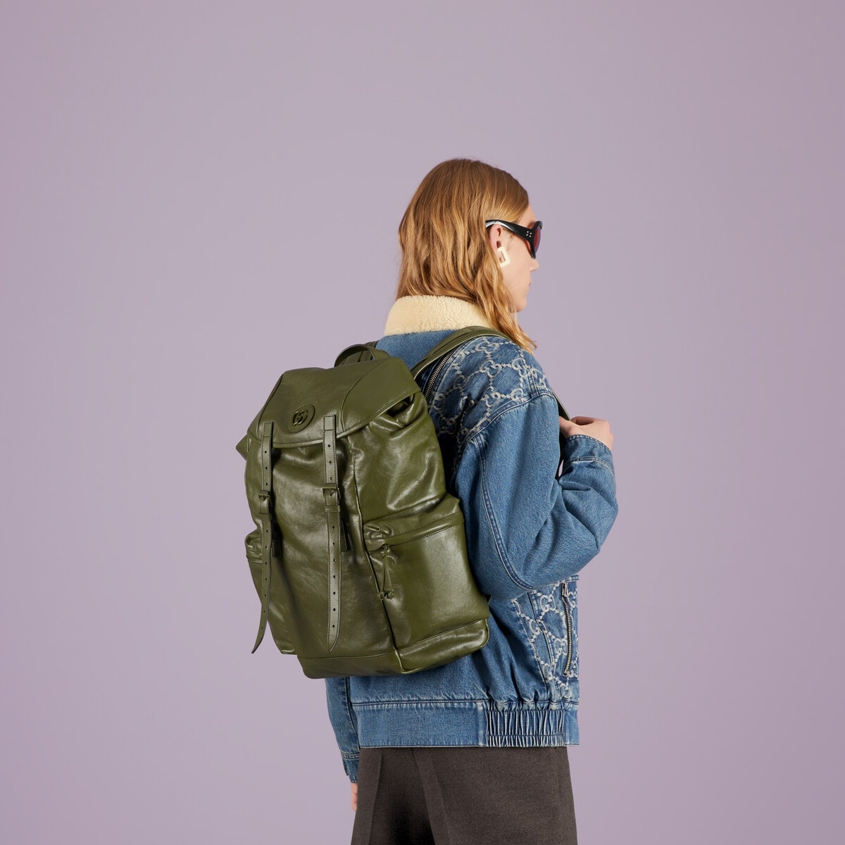 Backpack with tonal Double G - 3