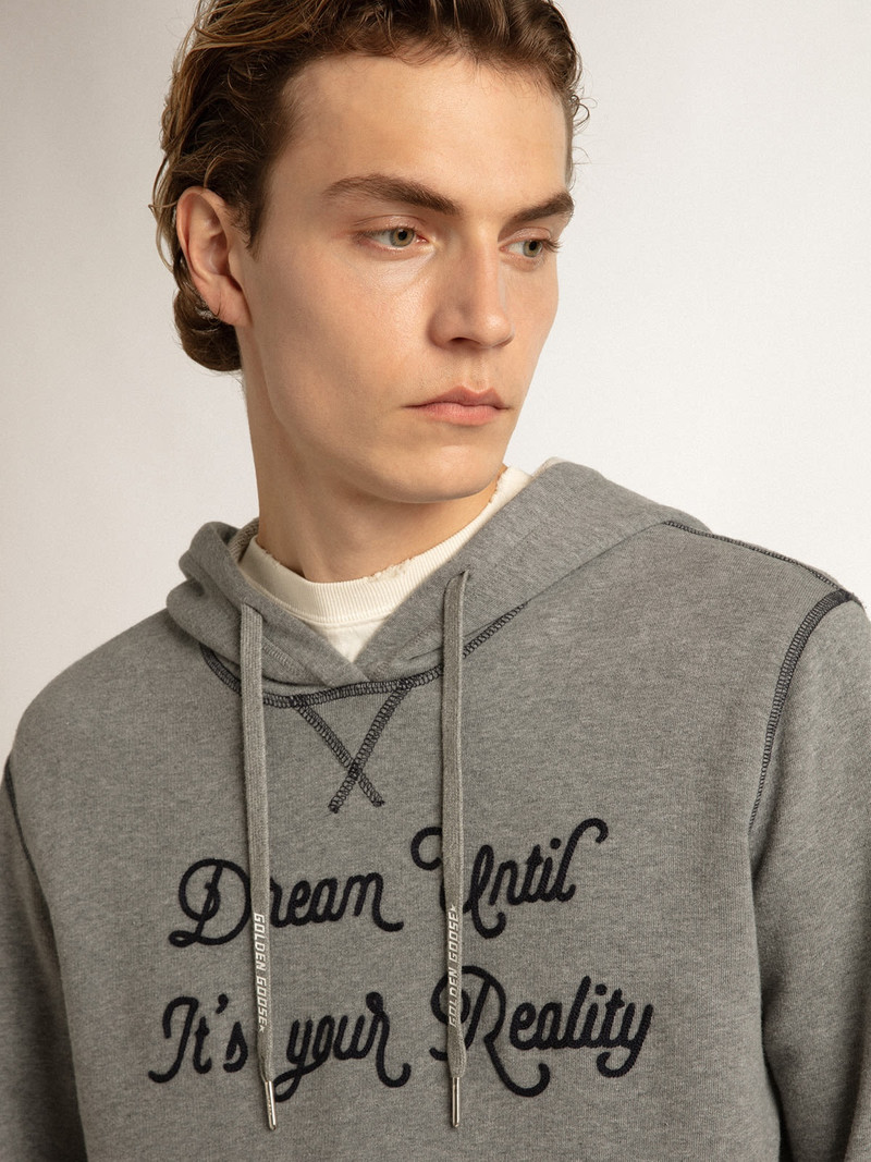 Golden Goose Gray melange cotton sweatshirt with hood outlook