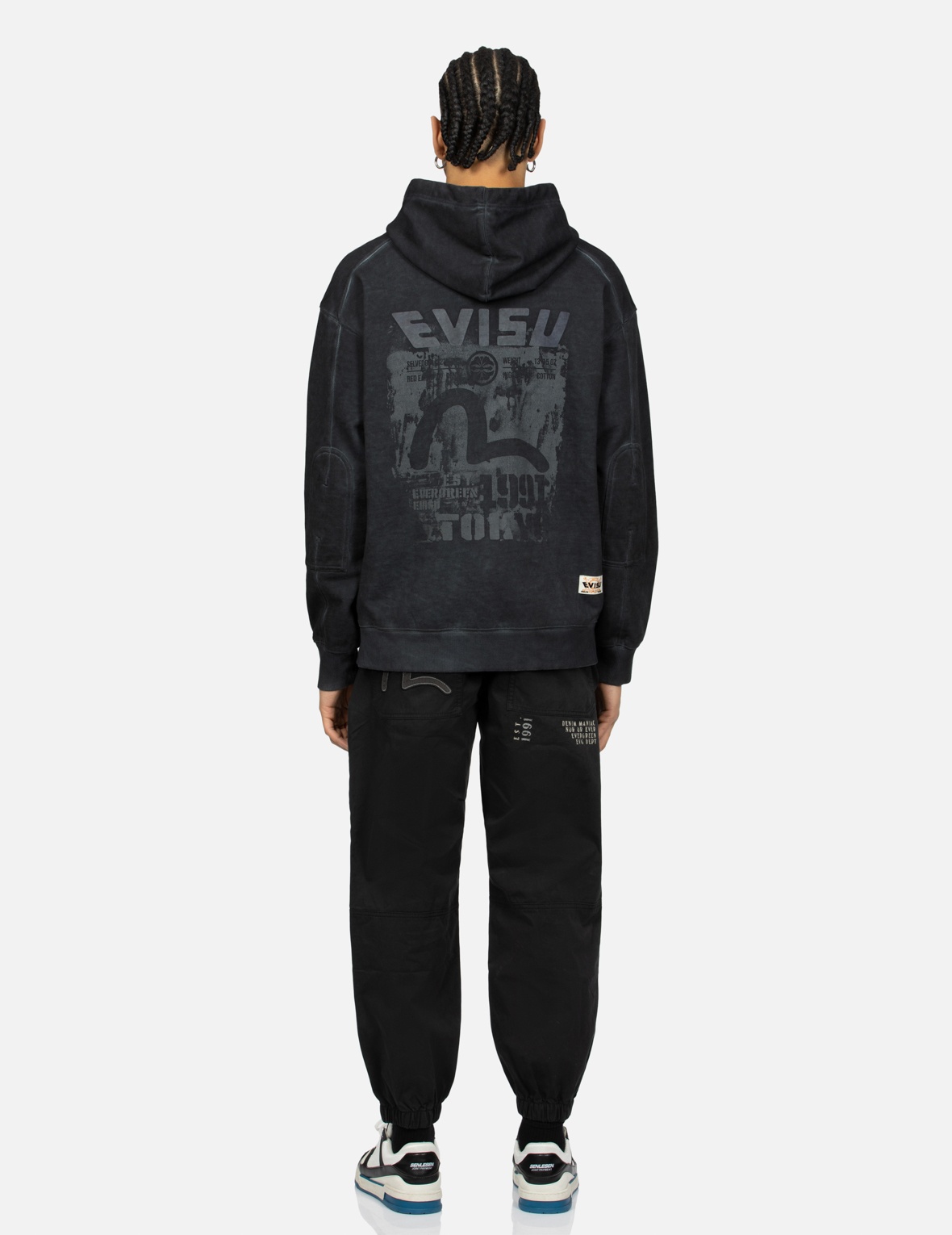 SEAGULL AND LOGO PRINT RELAX FIT HOODIE - 5