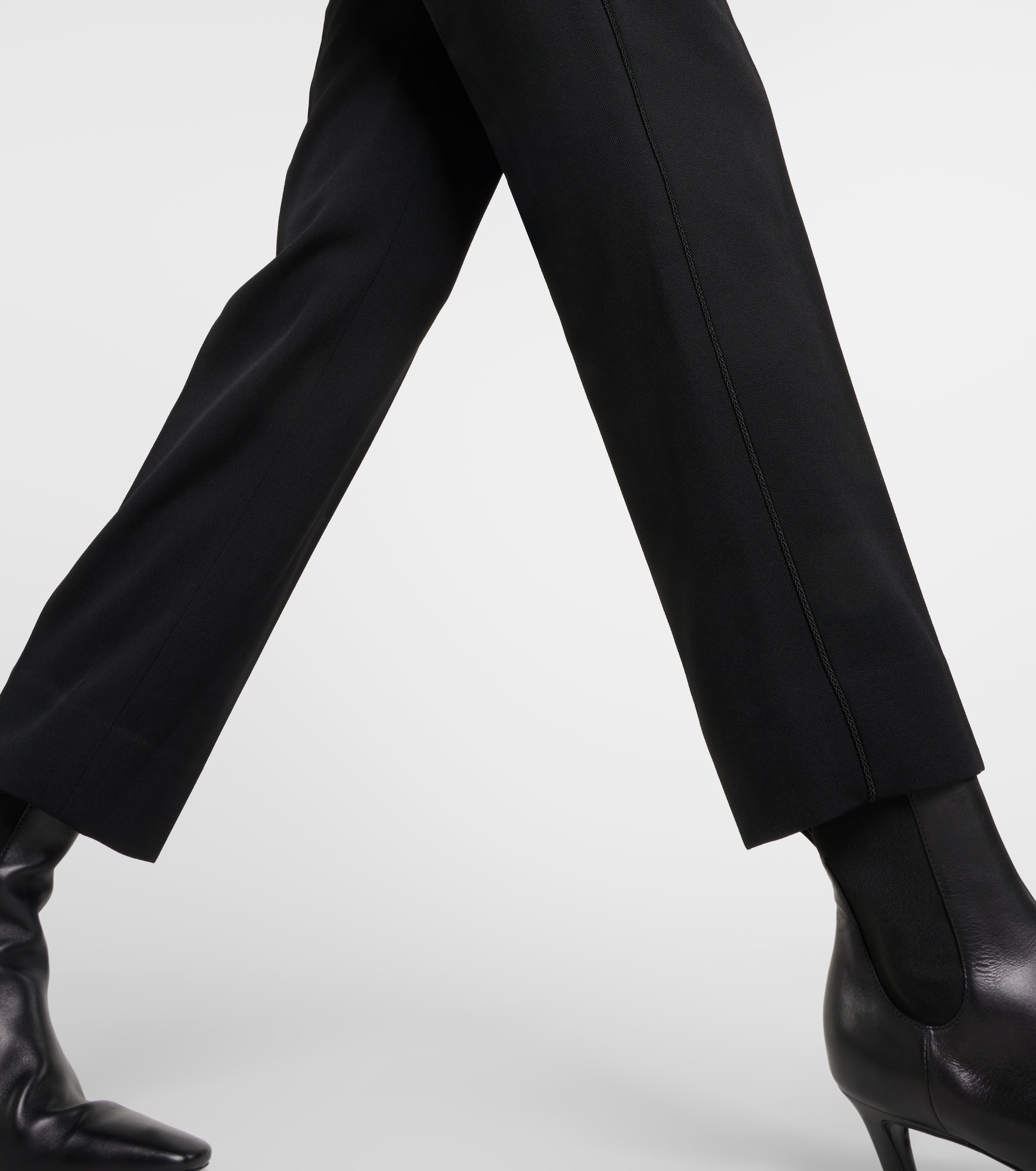 High-rise wool-blend straight pants - 5