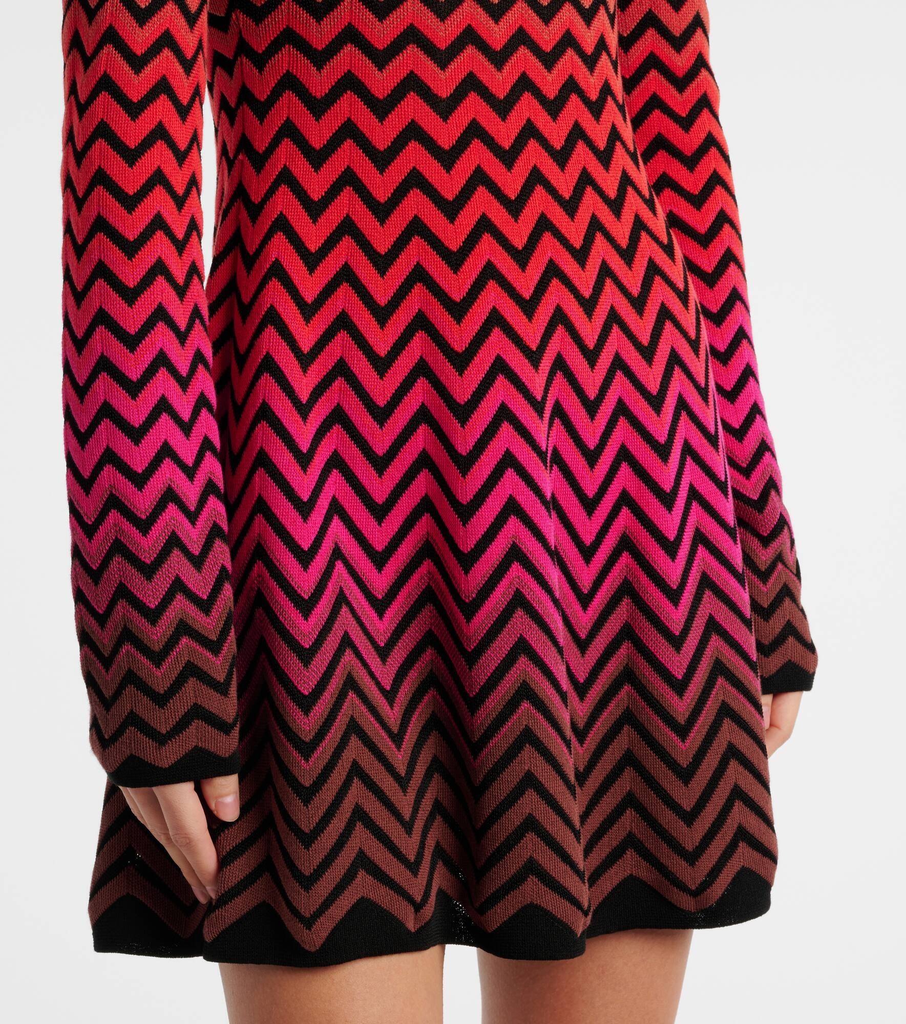 Zig Zag ombré cotton-blend minidress - 5