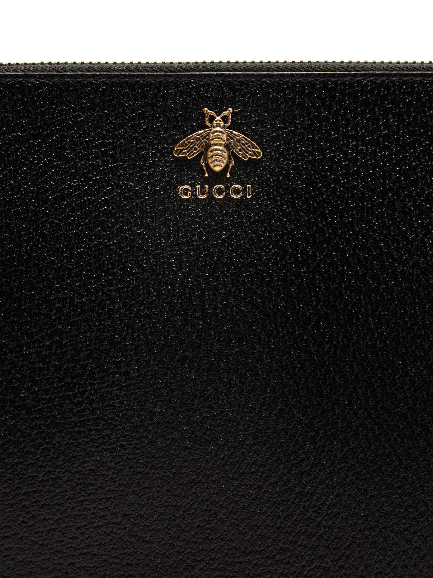 Bee-plaque leather pouch - 6