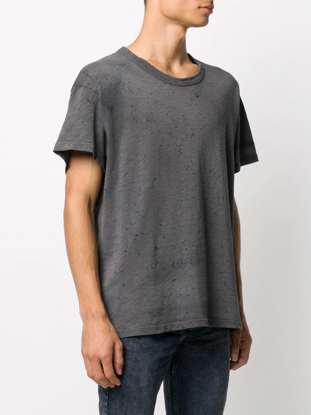 distressed cotton T-shirt - 3