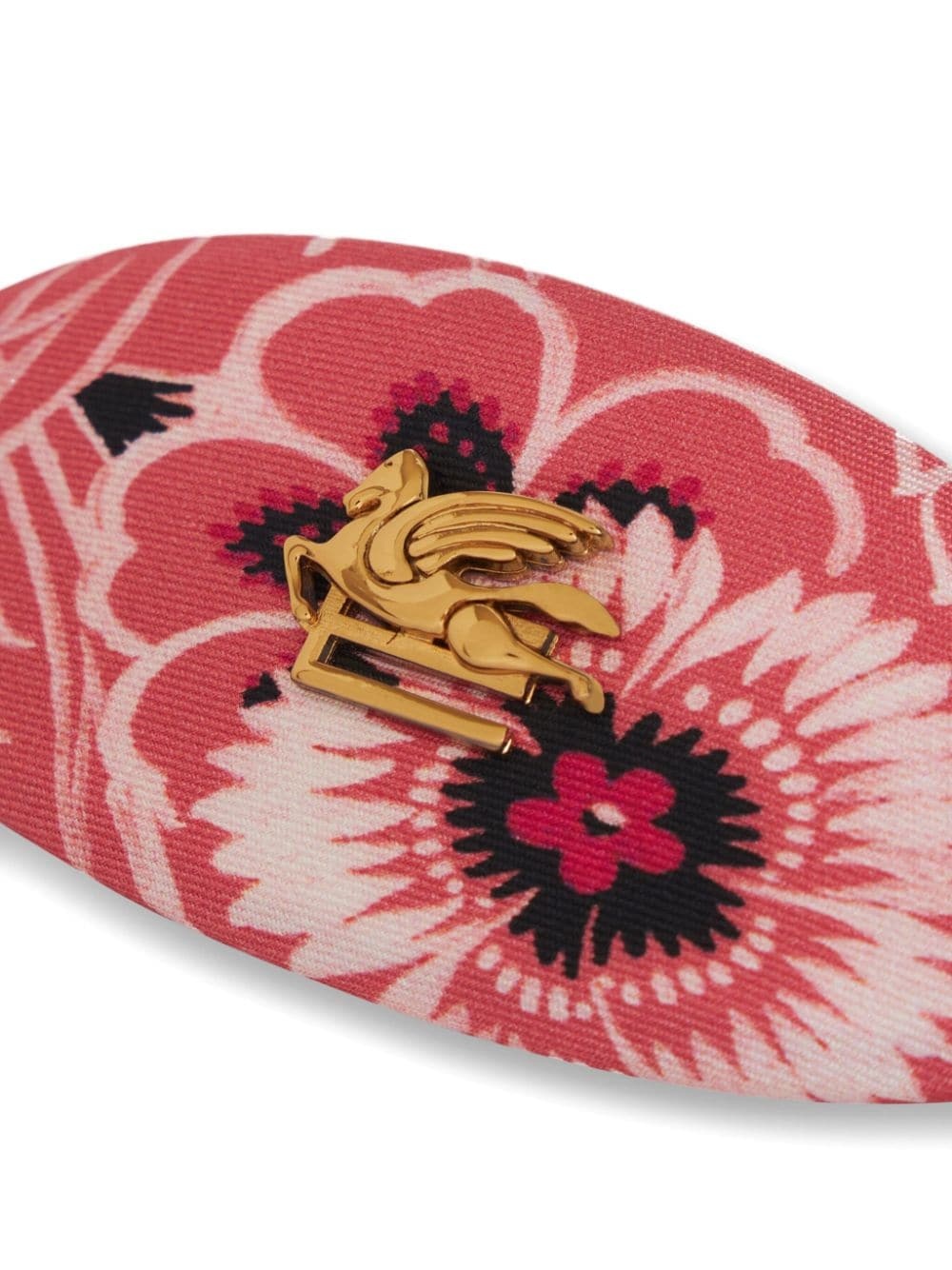 Pegaso floral-print silk hair clip - 3