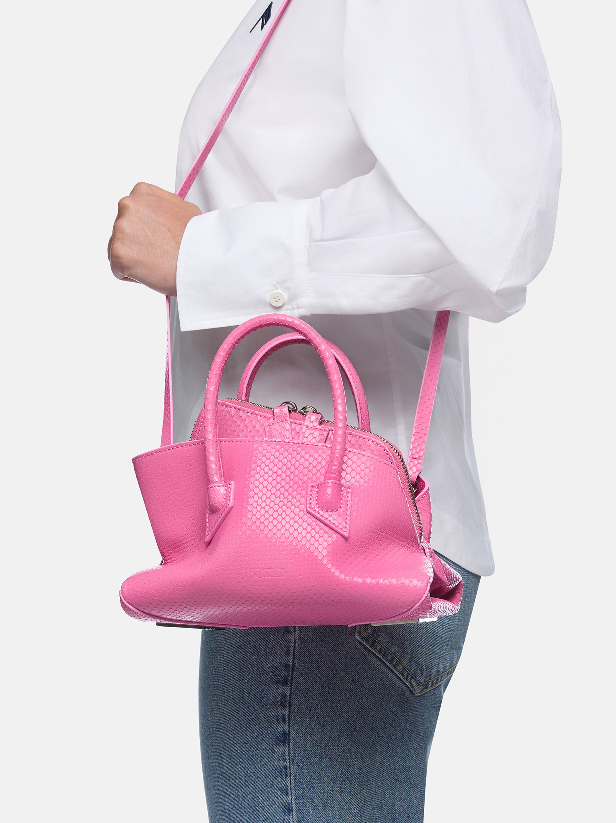 ''LA PASSEGGIATA MINI'' FUCHSIA TOP HANDLE - 6