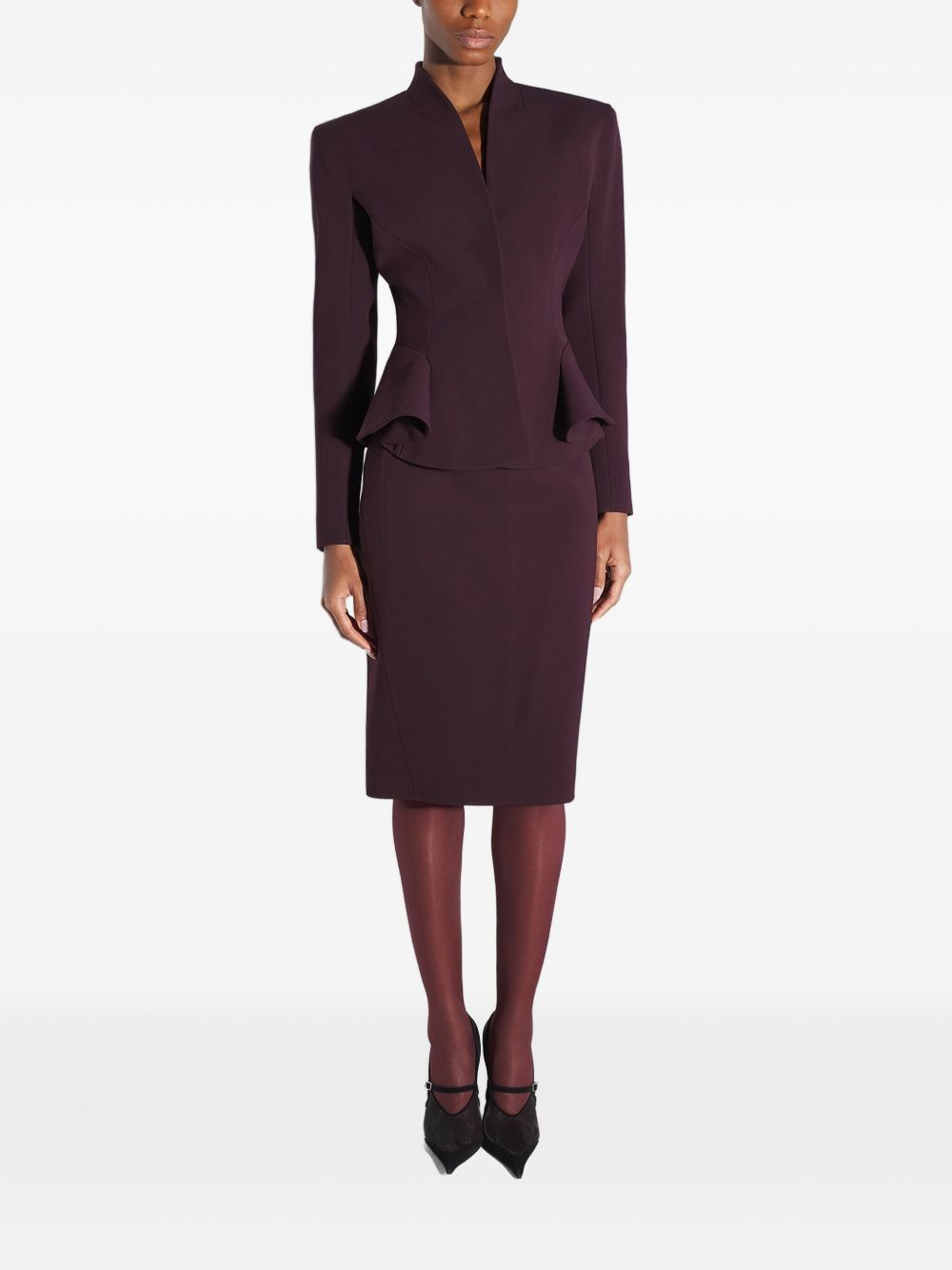 peplum-waist fitted jacket - 2
