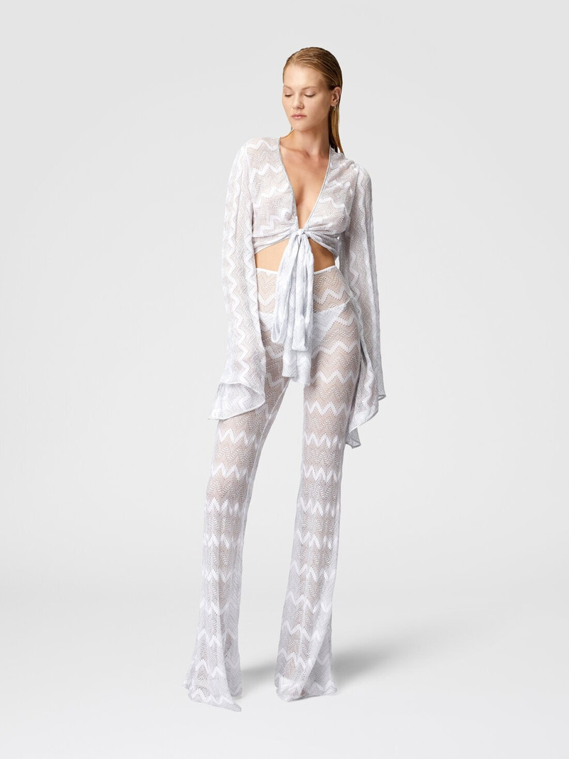 Missoni Flare cover-up trousers in zig zag lamé viscose outlook