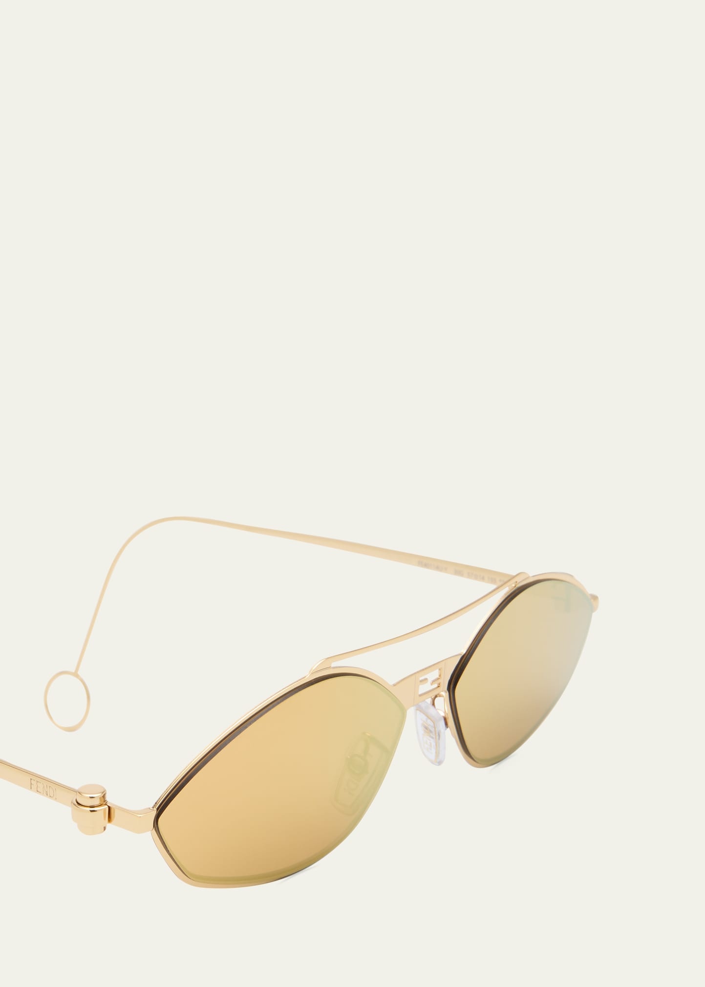 Rimless Geometric Metal Aviator Sunglasses - 5