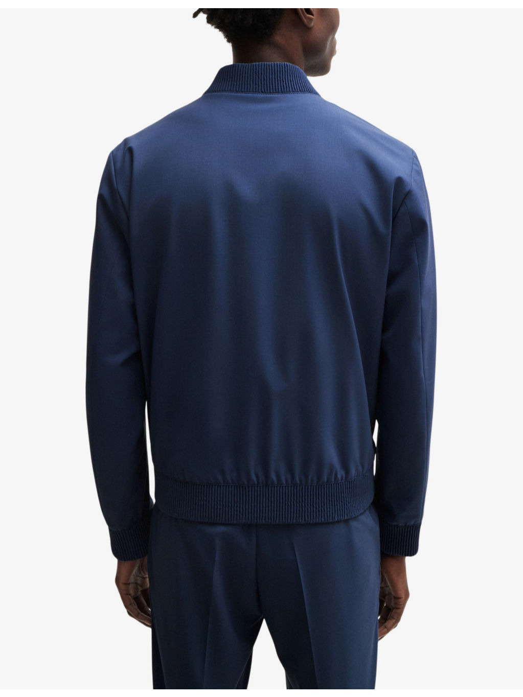 Stand-collar slim-fit virgin wool-blend jacket - 4