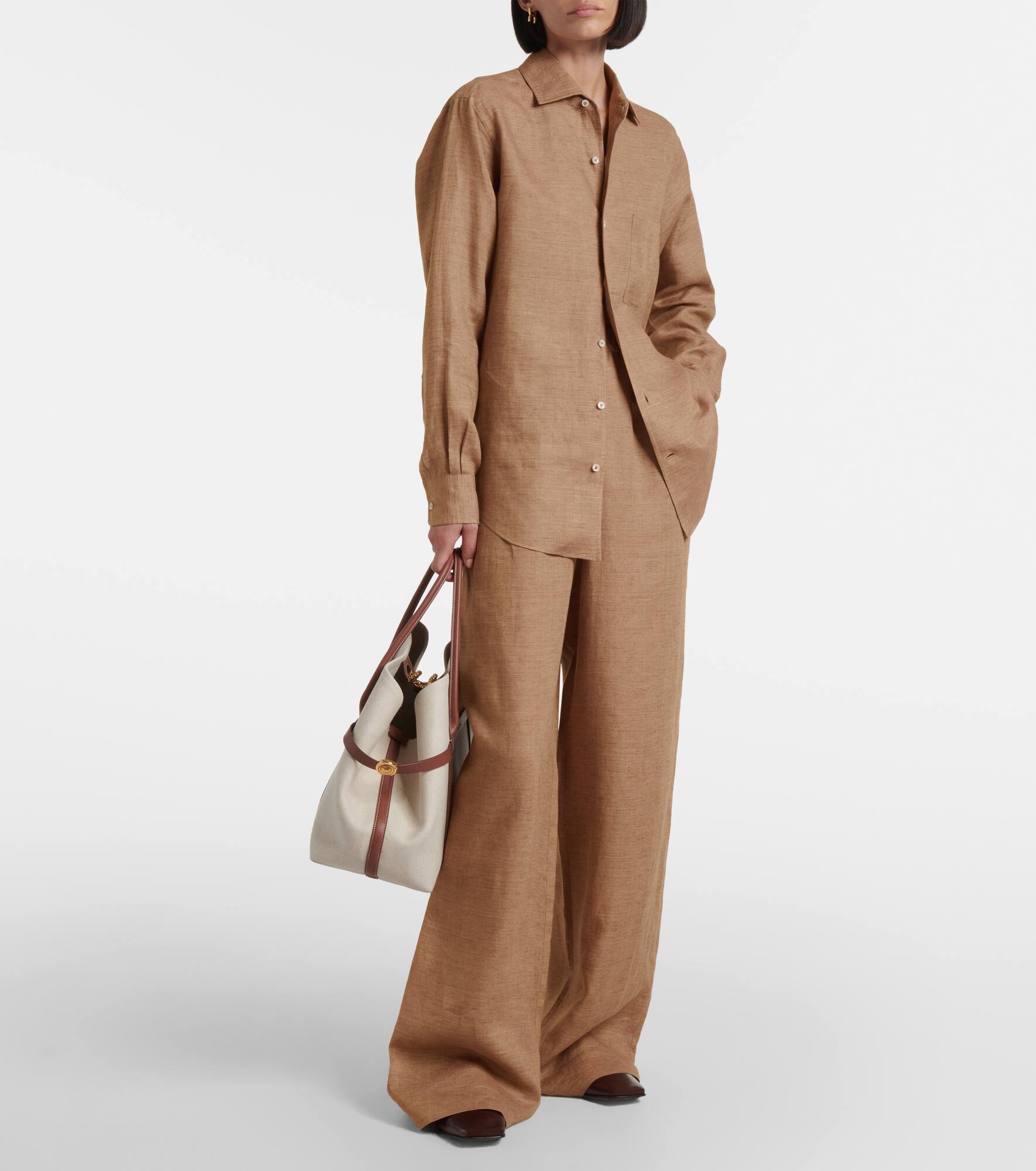 Valerio high-rise linen wide-leg pants - 2