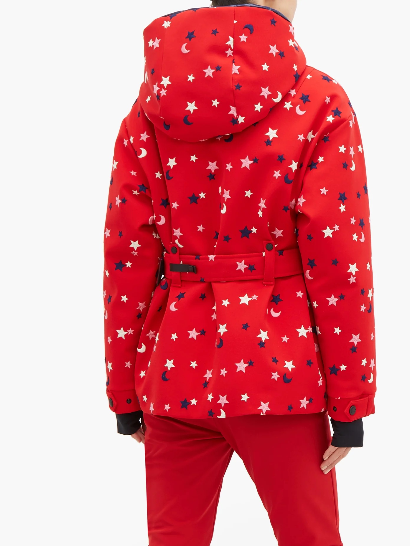 Star and moon embroidered ski jacket - 5