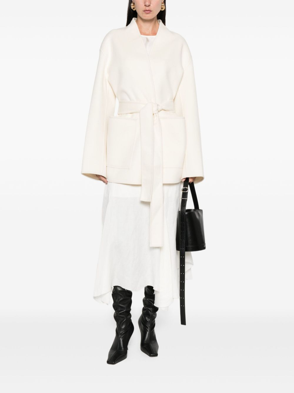 belted wool jacket - 2